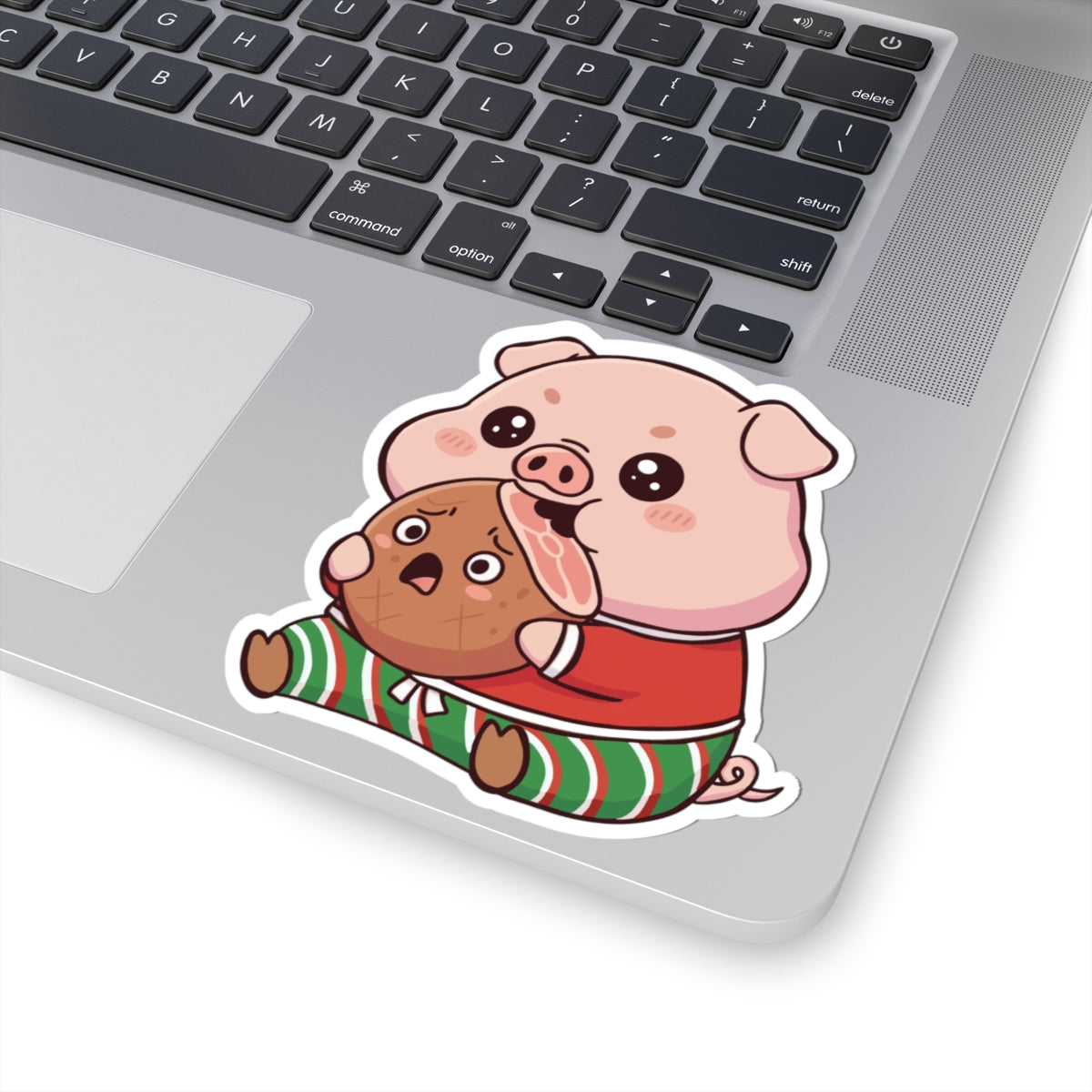 Okui in Christmas pajamas Kiss-Cut Sticker