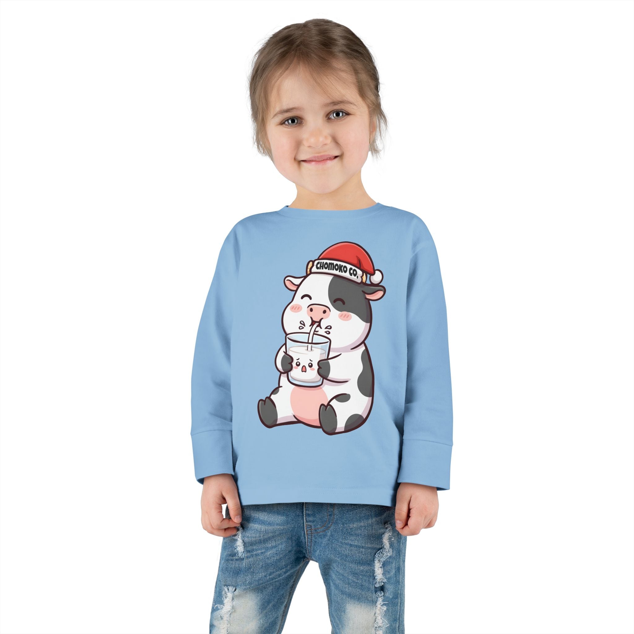 Kolby with Santa hat Toddler Long Sleeve Tee