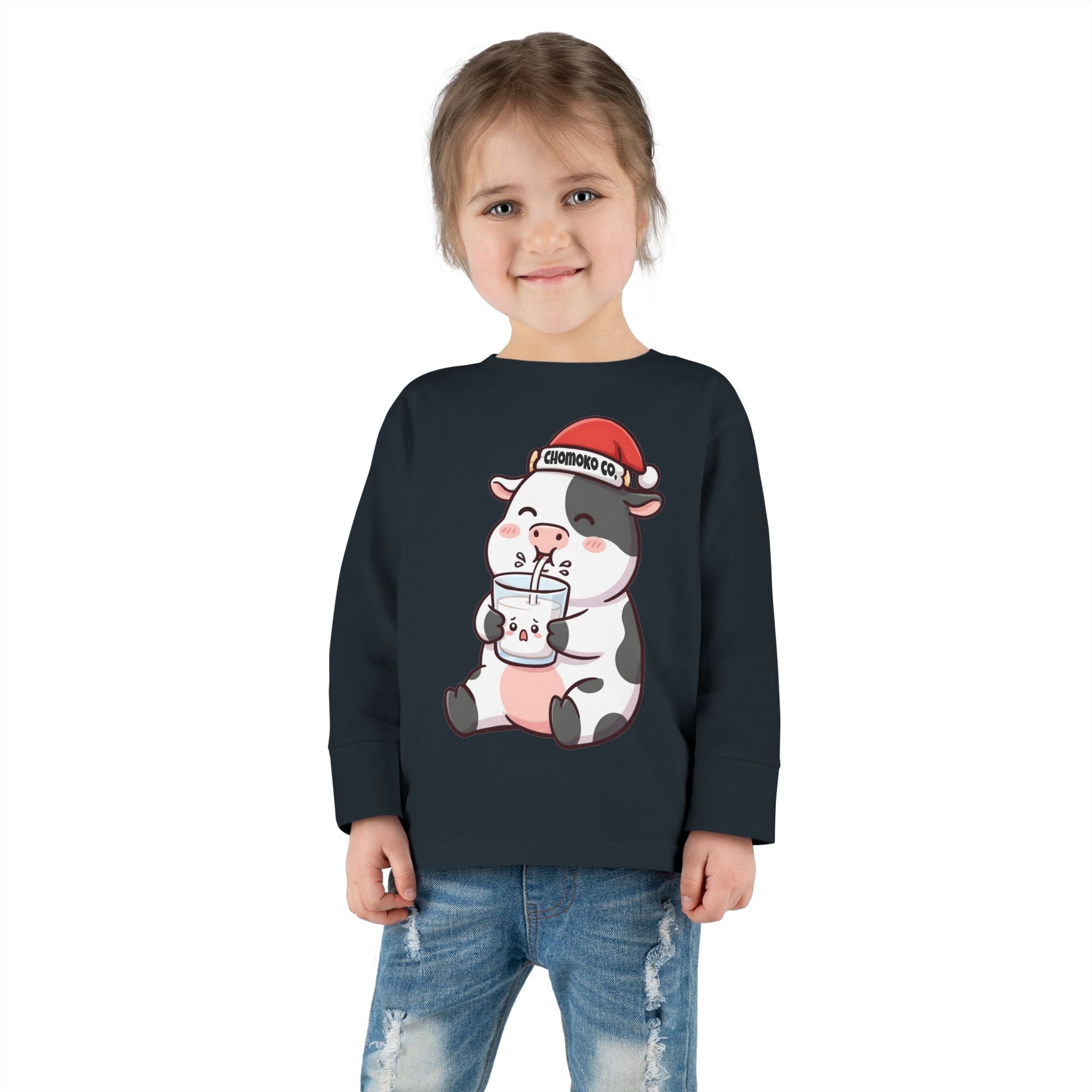 Kolby with Santa hat Toddler Long Sleeve Tee