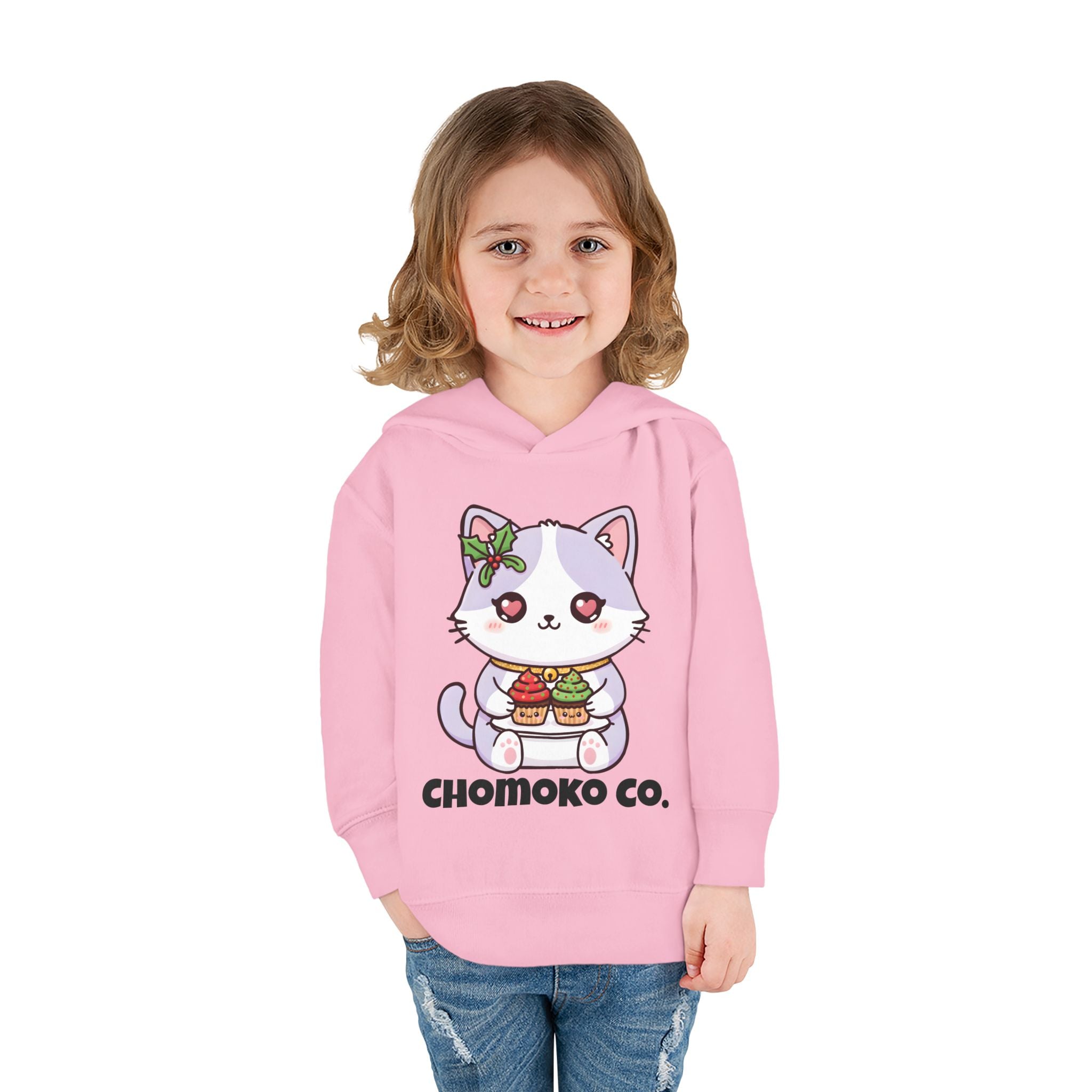 Nori with Christmas Cupcakes Toddler Pullover Fleece Hoodie