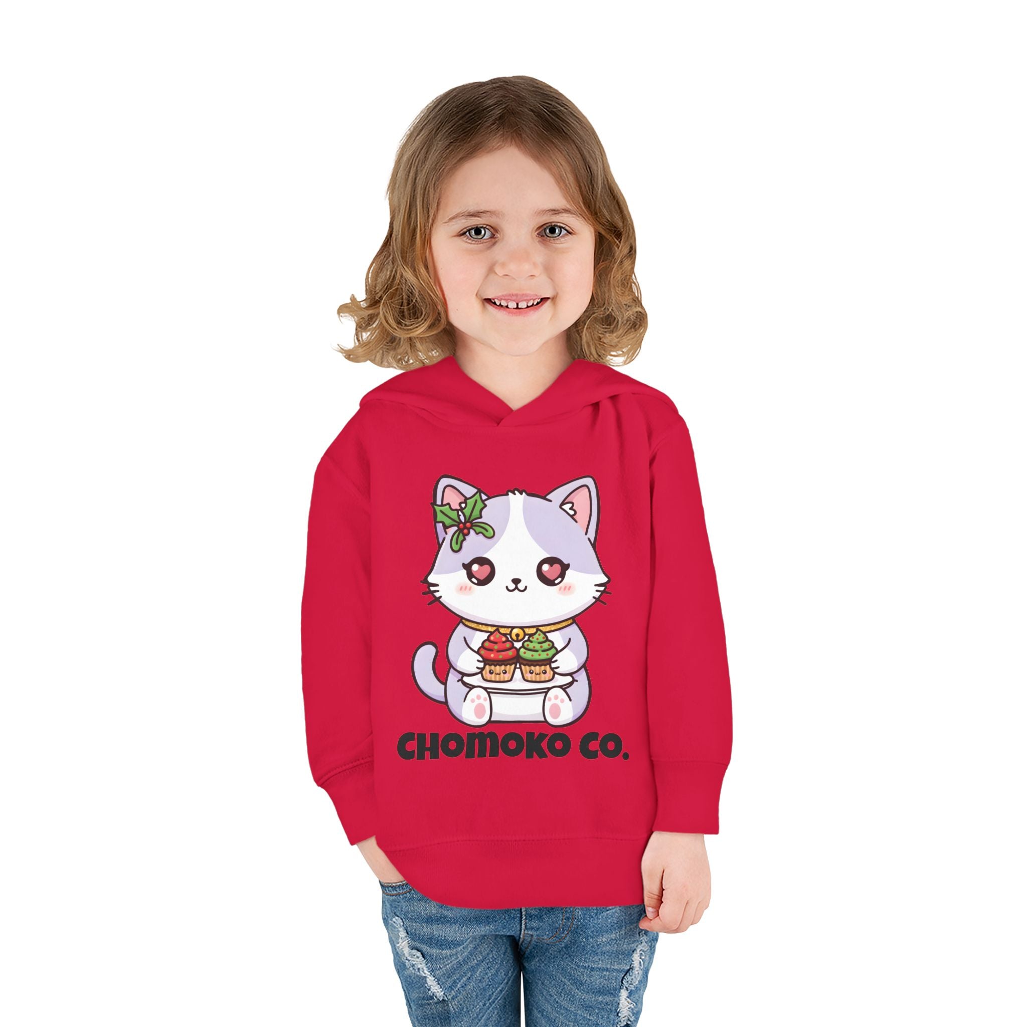 Nori with Christmas Cupcakes Toddler Pullover Fleece Hoodie