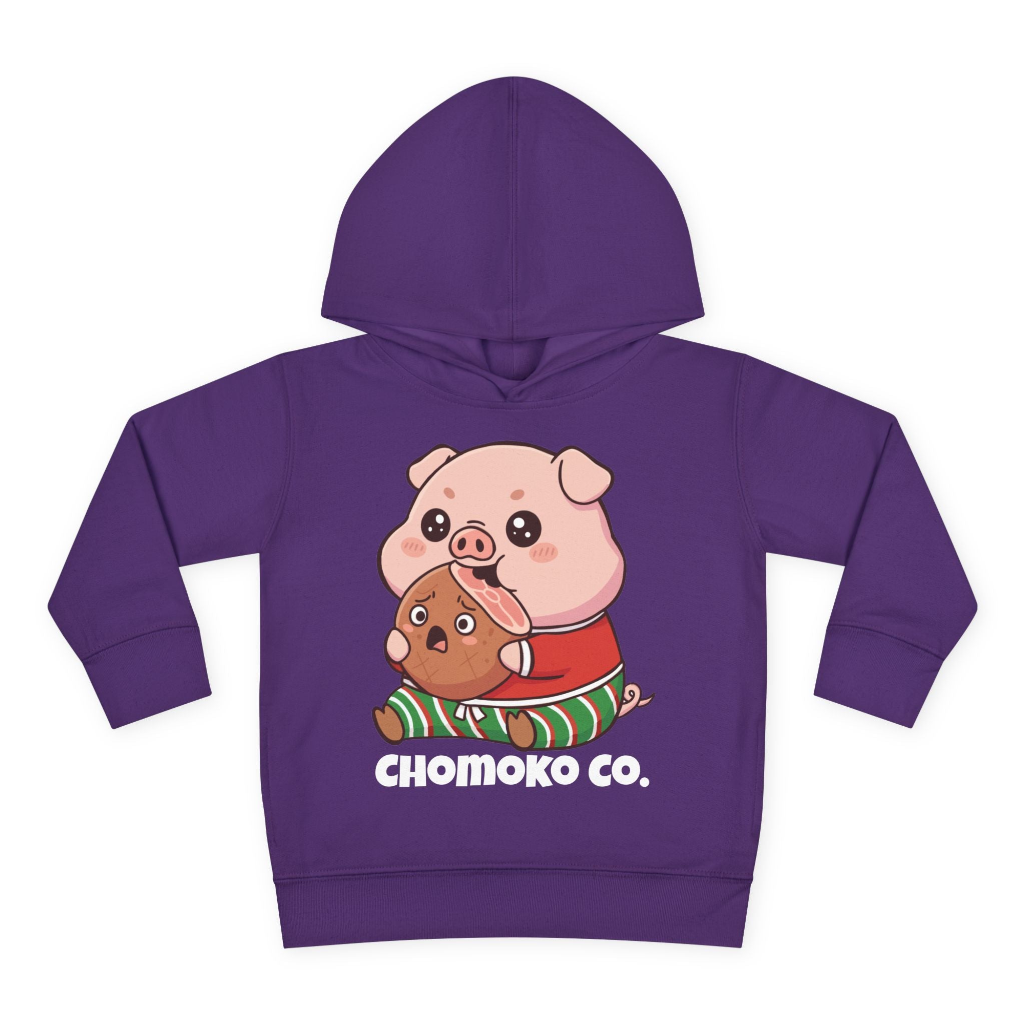 Okui in Christmas pajamas Toddler Pullover Fleece Hoodie