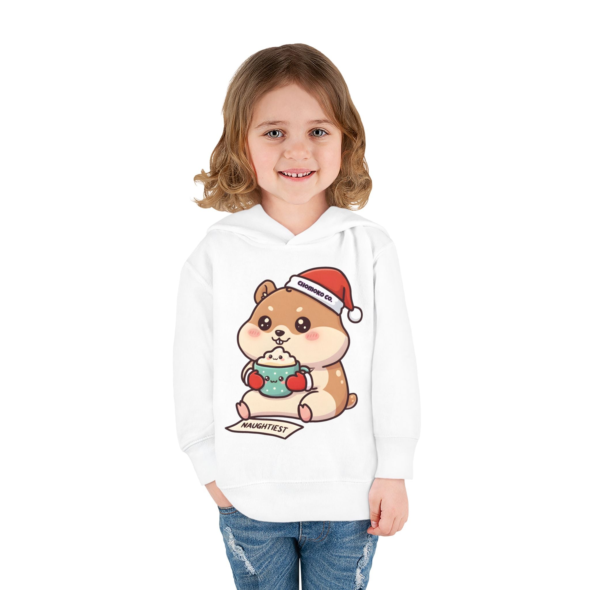 Atsu drinking Eggnog Toddler Pullover Fleece Hoodie