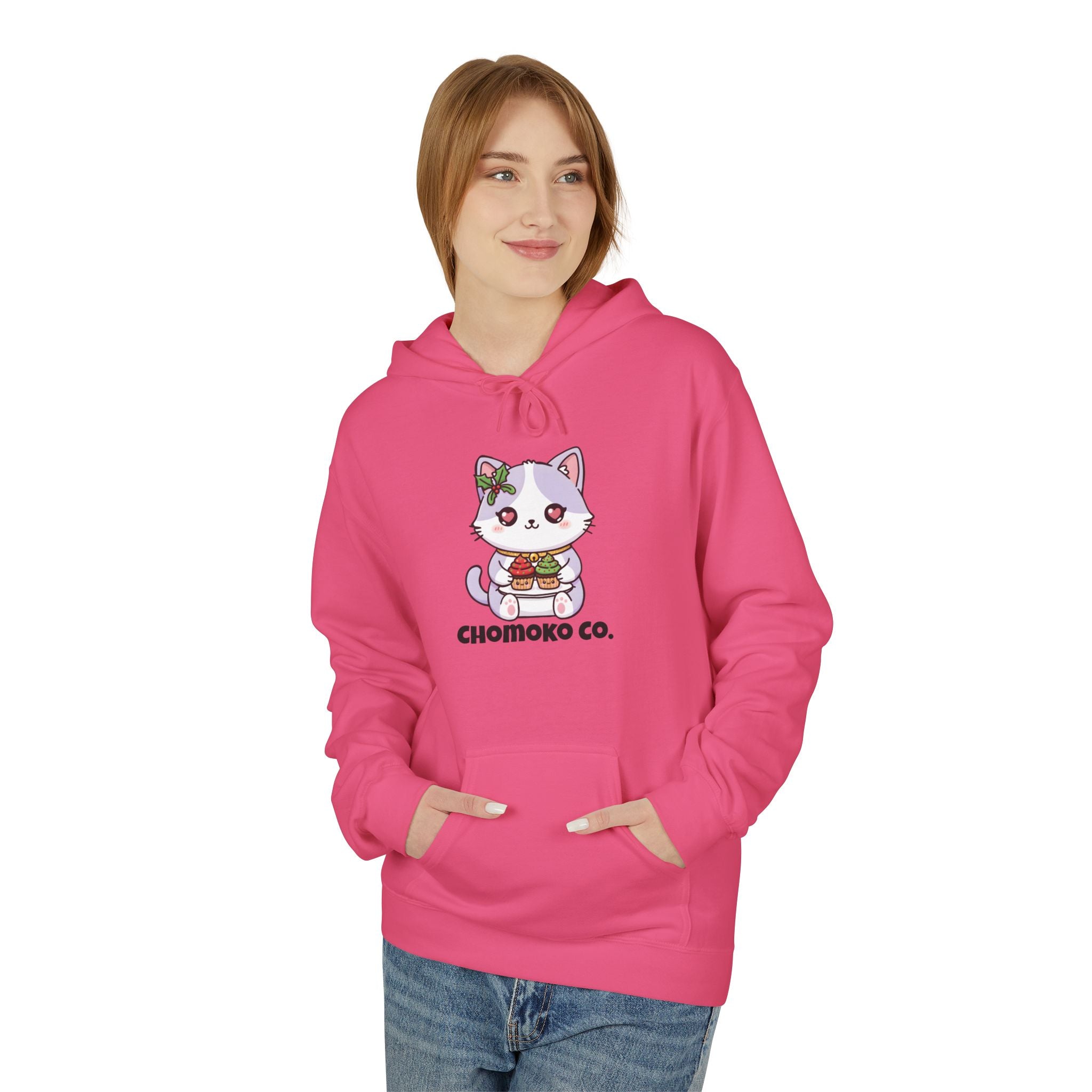 Nori with Christmas Cupcakes Unisex Midweight Softstyle Fleece Hoodie