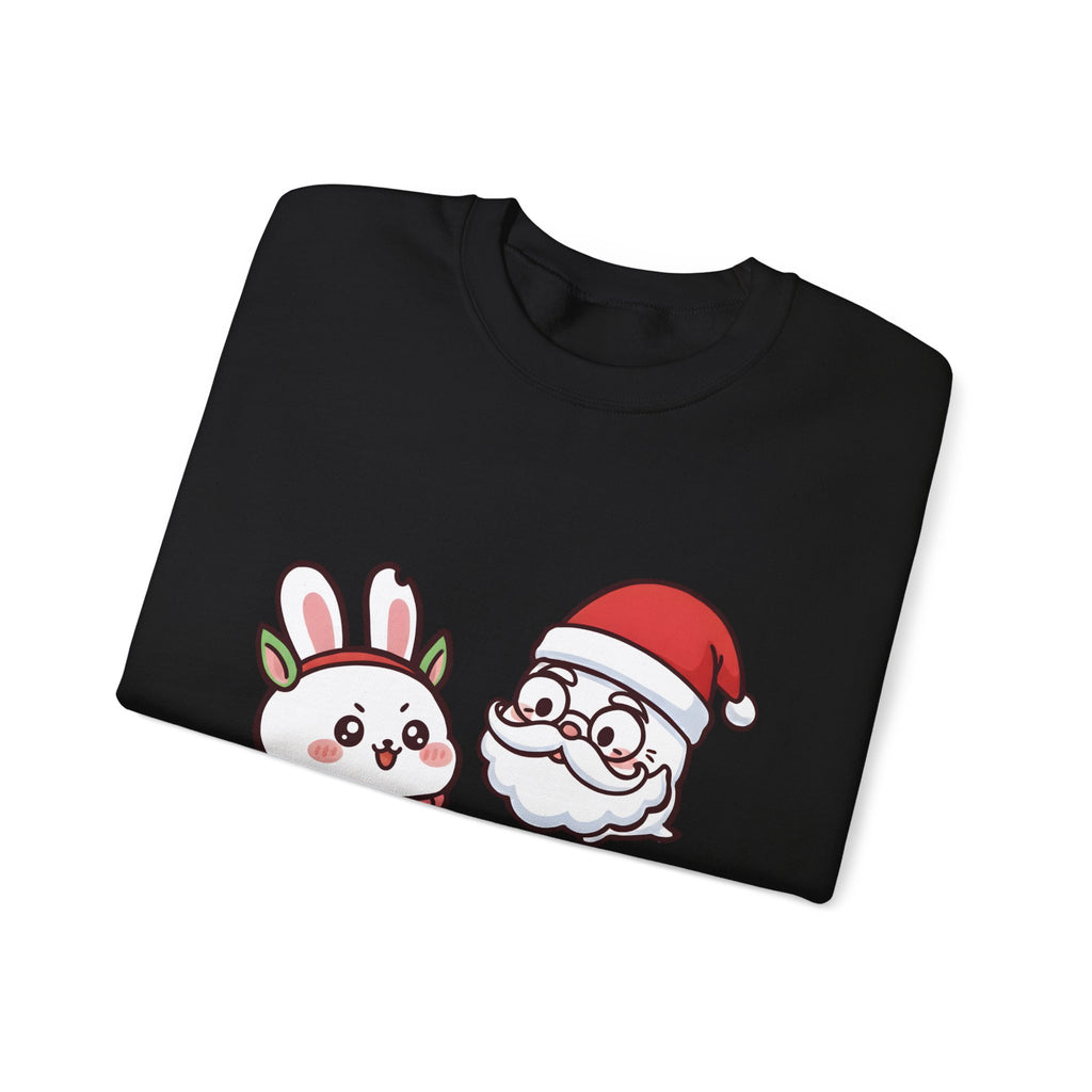 Chomoko with Oji dressed as Santa Cookie Plate Sweatshirt | CHOMOKO CO.