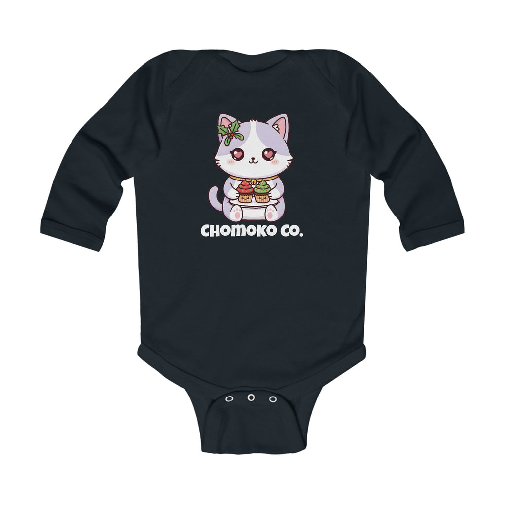 Nori with Christmas Cupcakes Infant Long Sleeve Bodysuit