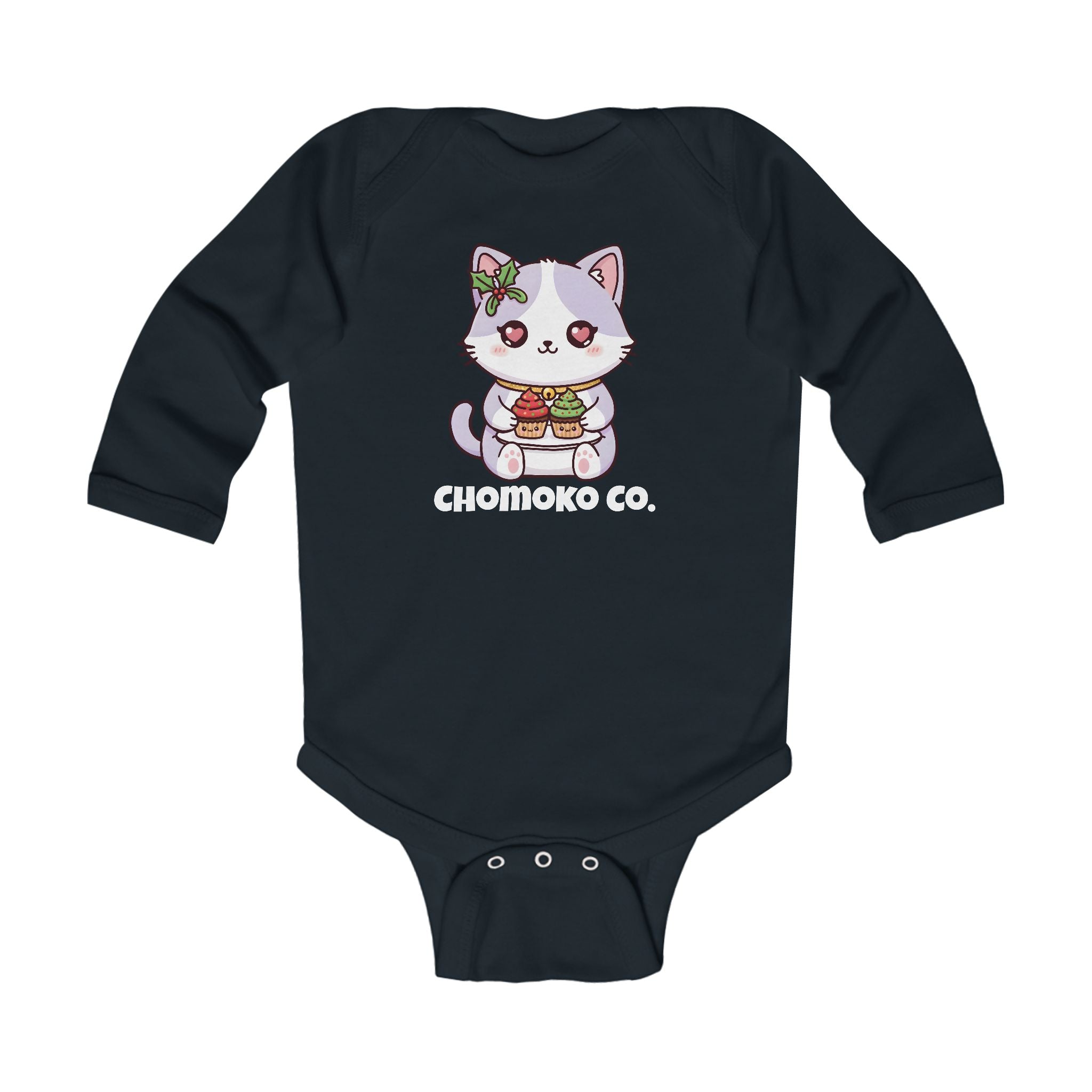 Nori with Christmas Cupcakes Infant Long Sleeve Bodysuit