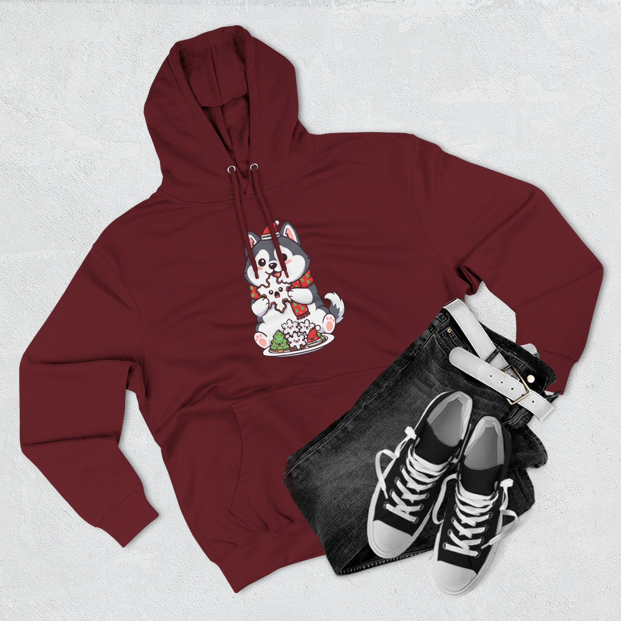 Koda eating Sugar cookies Three-Panel Fleece Hoodie