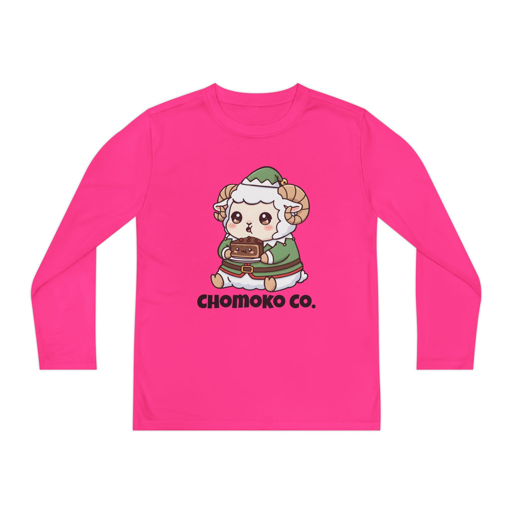 Bashi in an elf costume Youth Long Sleeve Competitor Tee