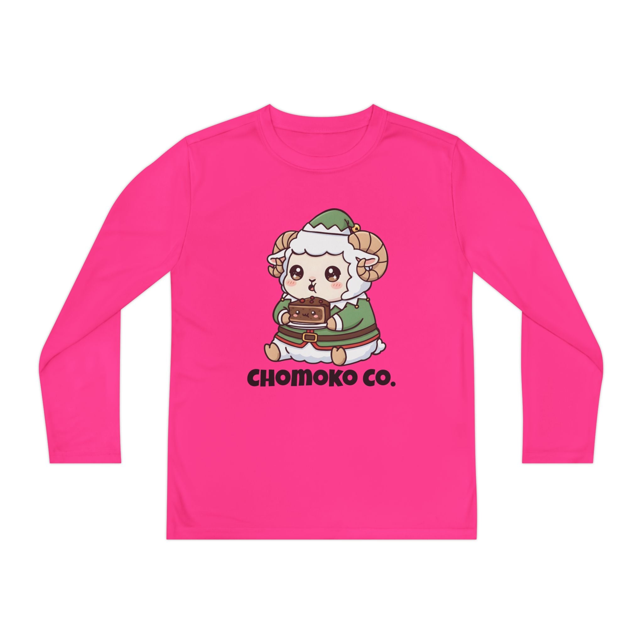 Bashi in an elf costume Youth Long Sleeve Competitor Tee