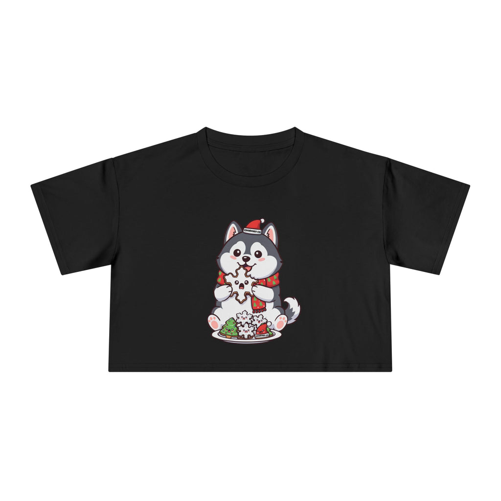 Koda eating Sugar cookies Women's Crop Tee