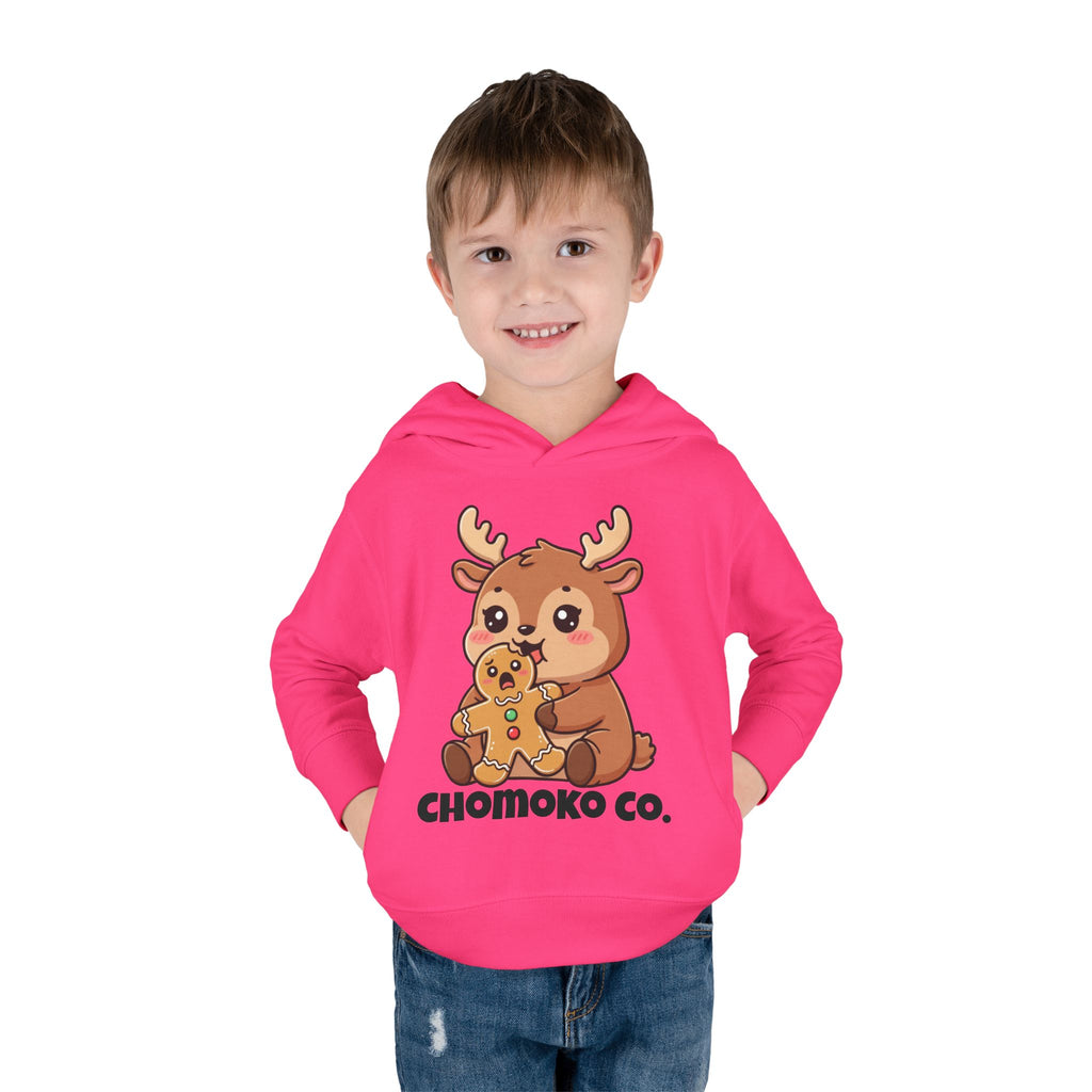 Haru eating a Gingerbread Man Toddler Pullover Fleece Hoodie