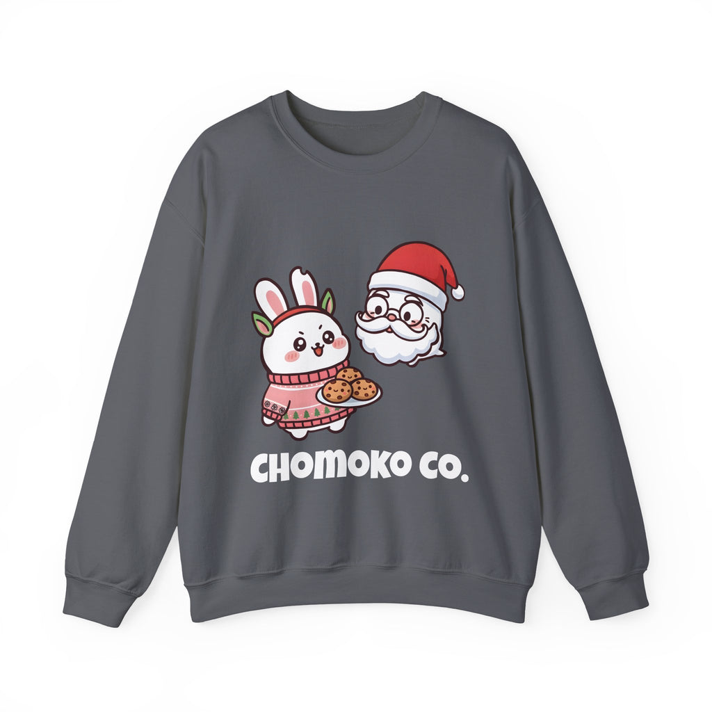 Chomoko with Oji dressed as Santa Cookie Plate Sweatshirt | CHOMOKO CO.