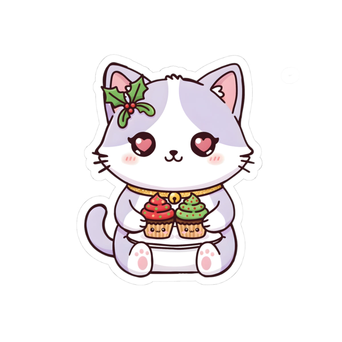 Nori with Christmas Cupcakes Kiss-Cut Sticker