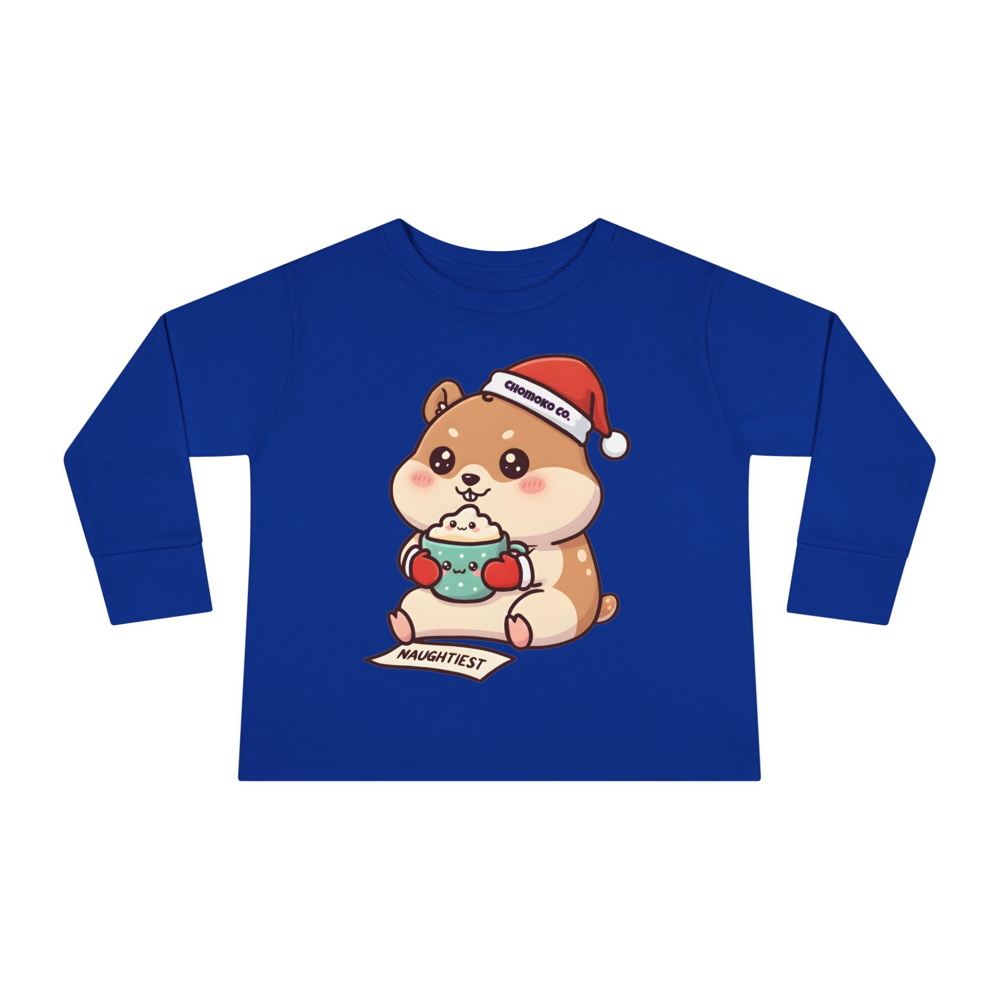 Atsu drinking Eggnog Toddler Long Sleeve Tee