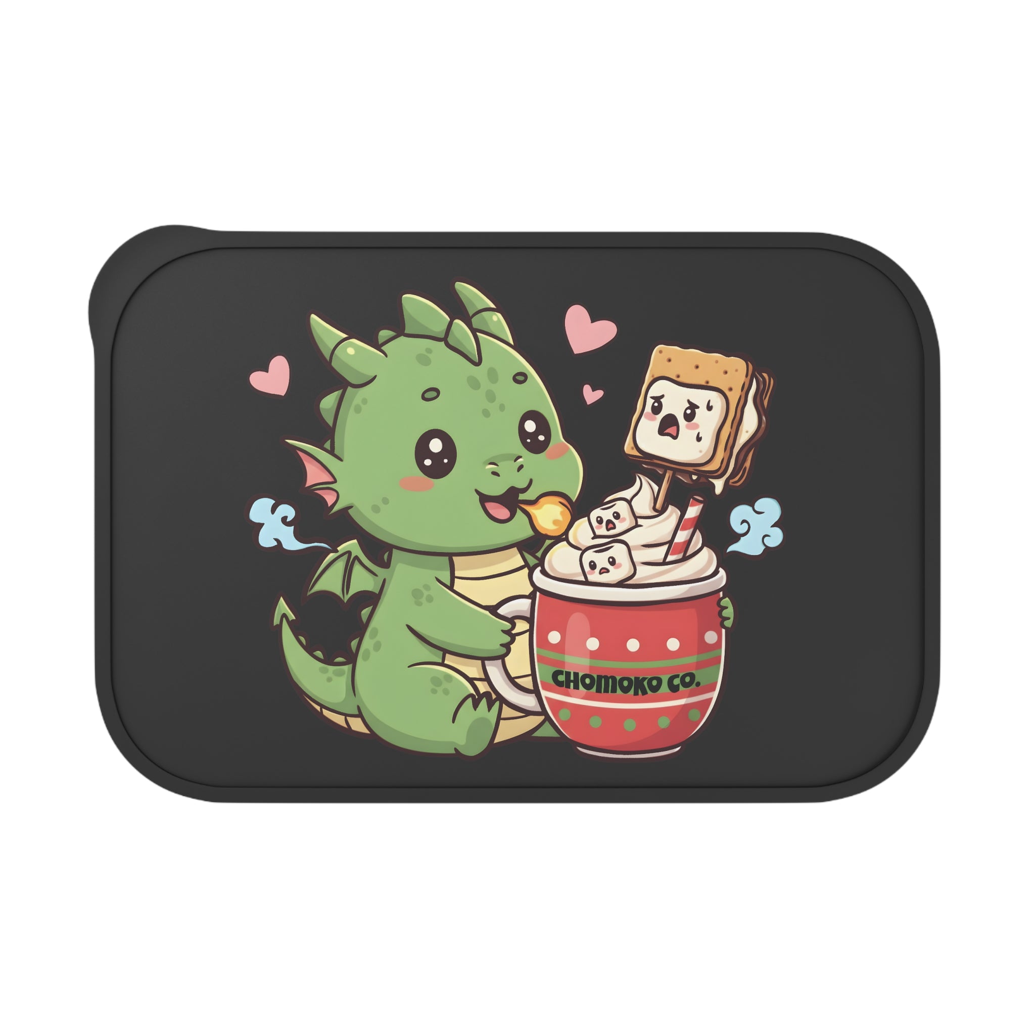 Rinzu drinking Hot chocolate PLA Bento Box with Band and Utensils