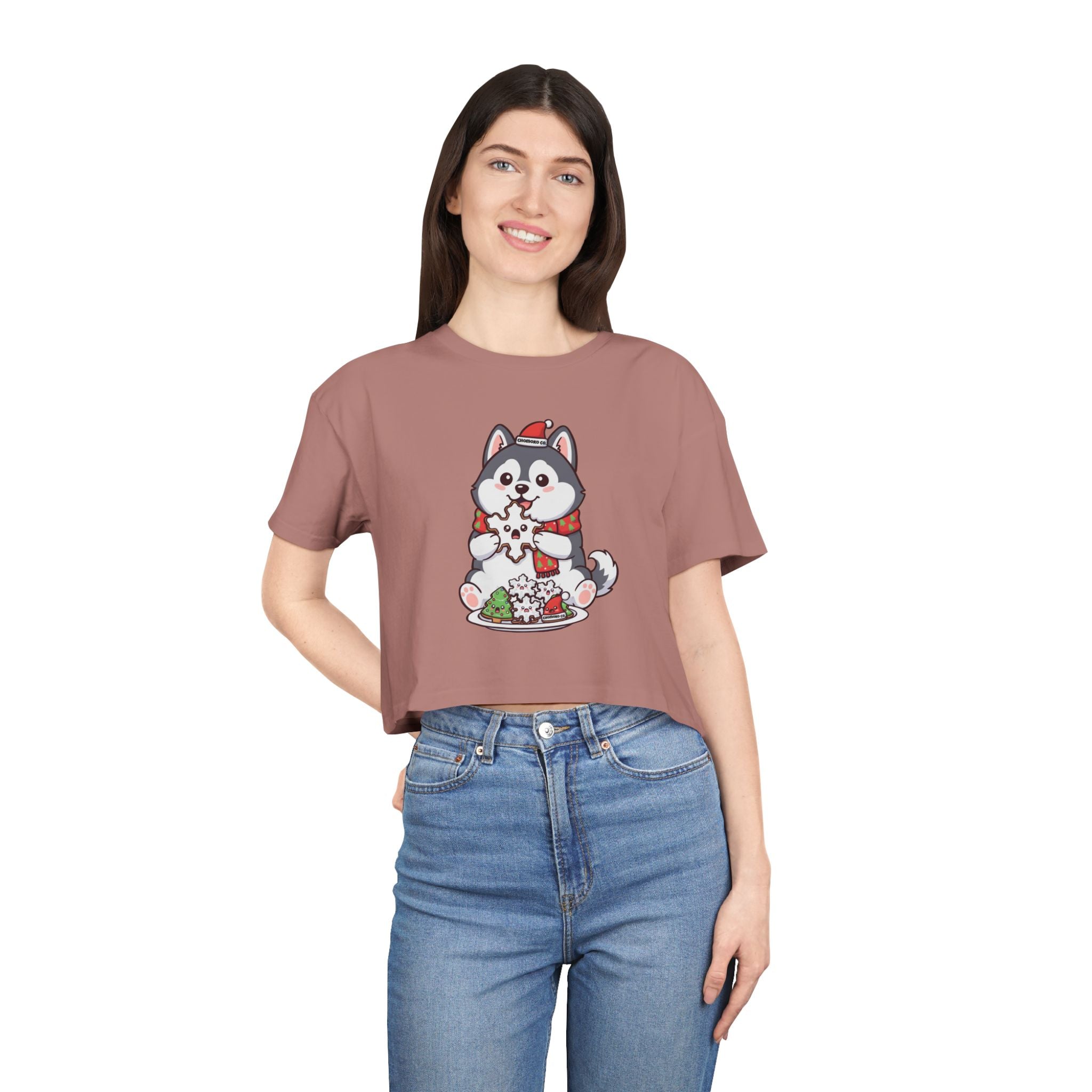 Koda eating Sugar cookies Women's Crop Tee