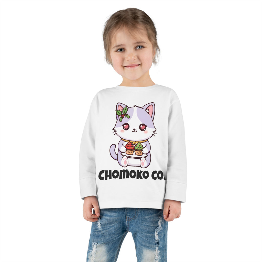 Nori with Christmas Cupcakes Toddler Long Sleeve Tee
