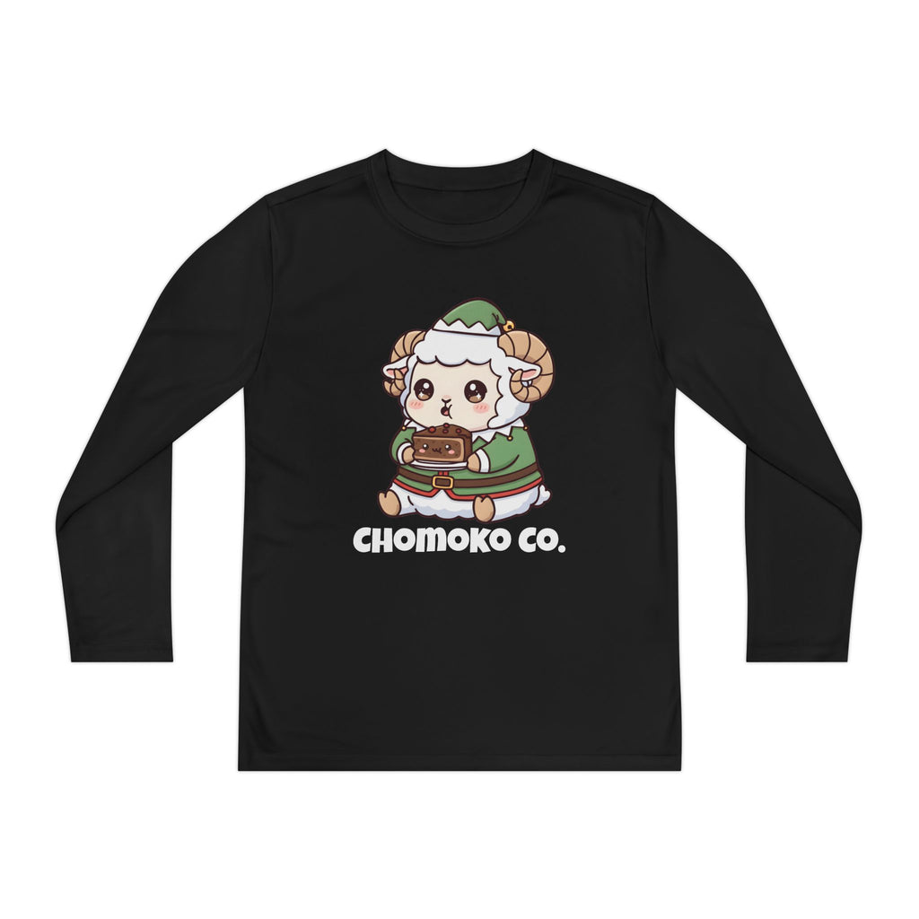 Bashi in an elf costume Youth Long Sleeve Competitor Tee