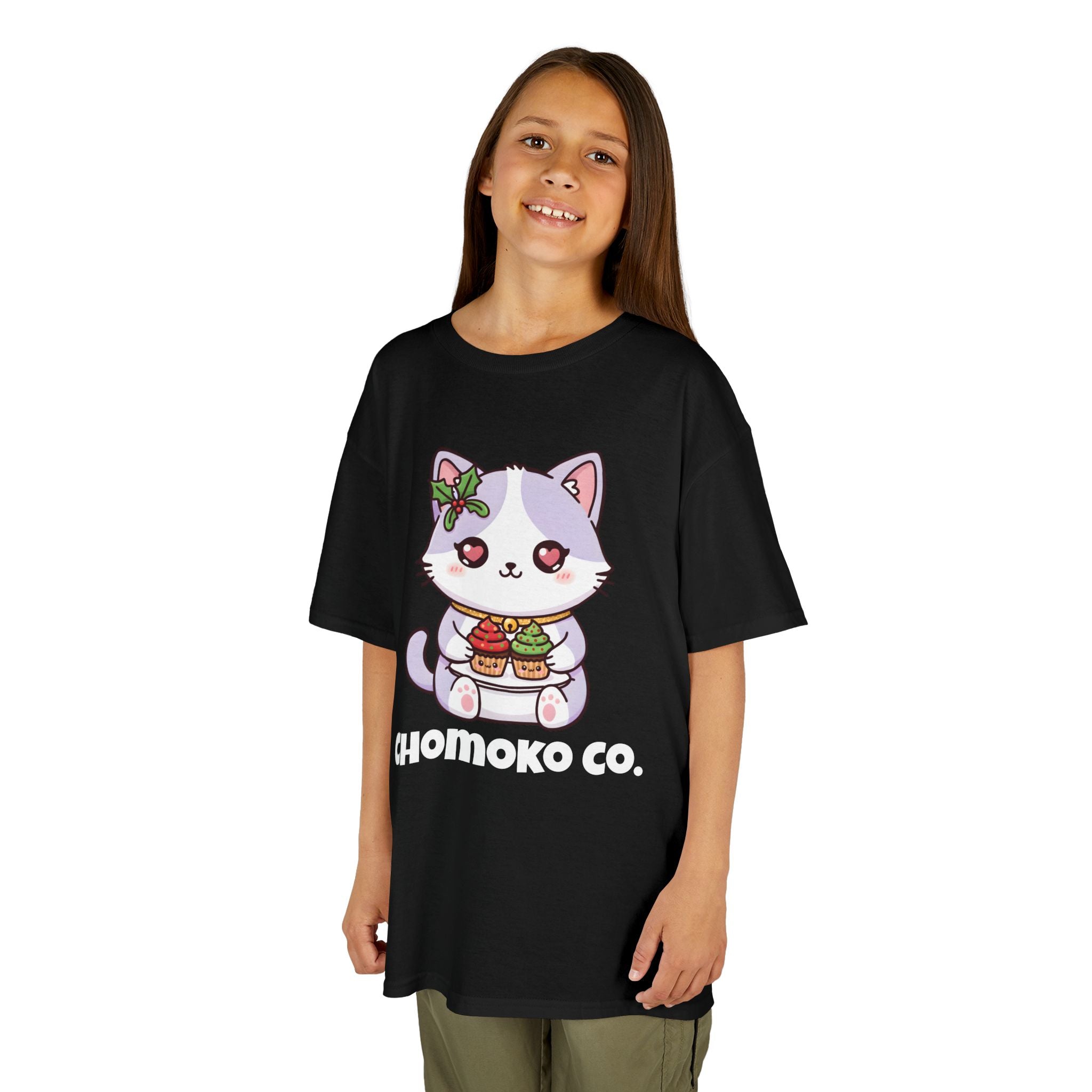 Nori with Christmas Cupcakes Kids Heavy Cotton™ Tee