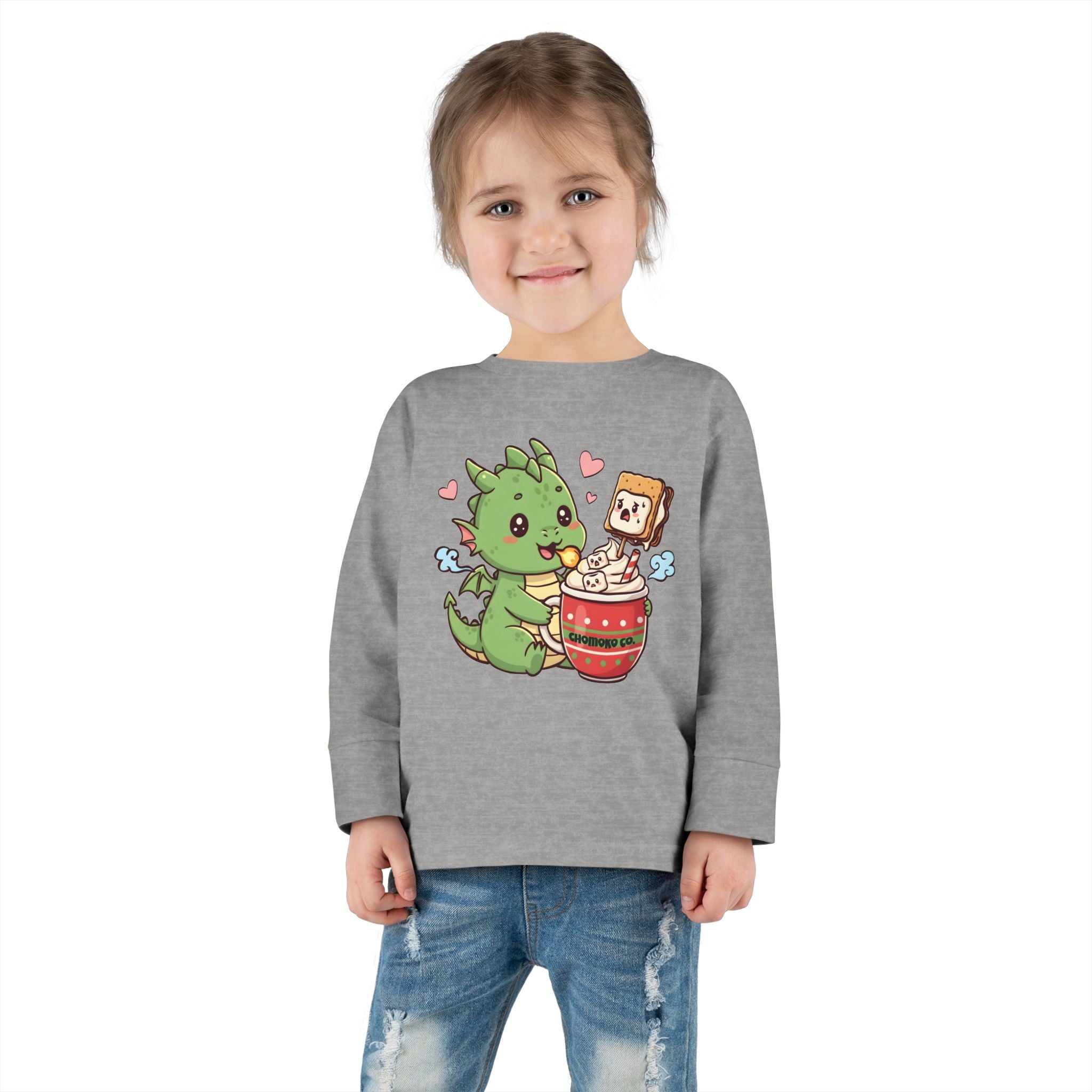 Rinzu drinking Hot chocolate Toddler Long Sleeve Tee