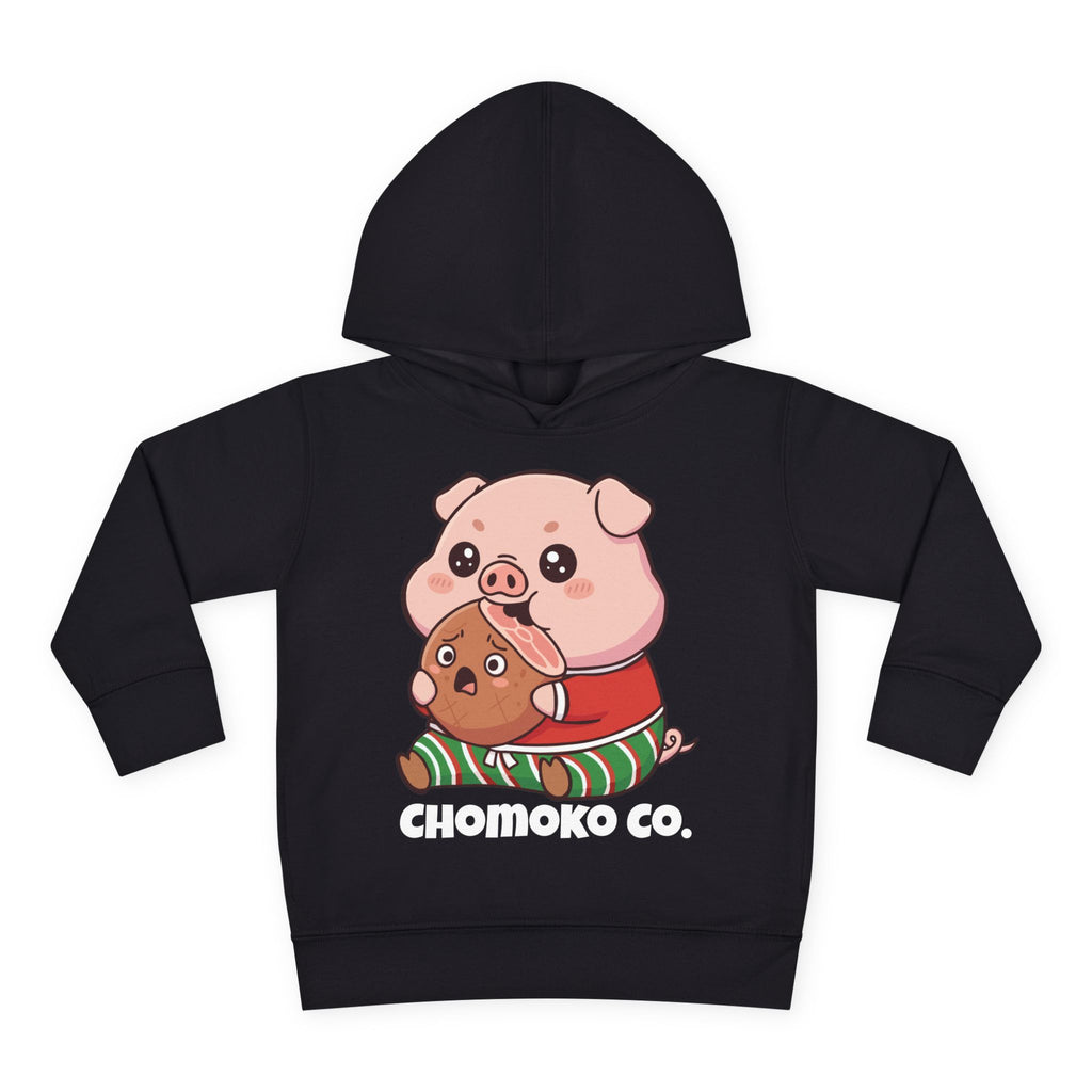 Okui in Christmas pajamas Toddler Pullover Fleece Hoodie