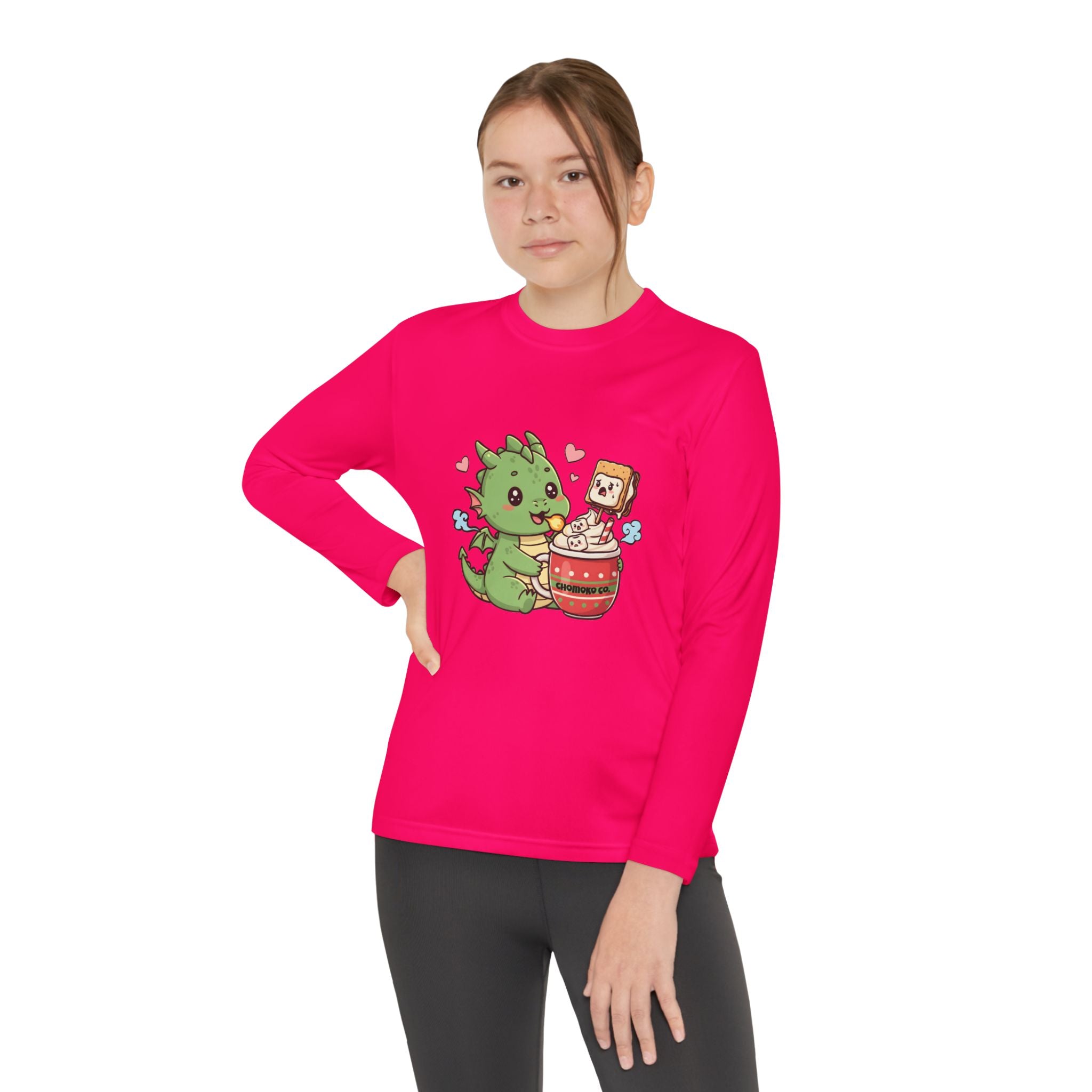 Rinzu drinking Hot chocolate Youth Long Sleeve Competitor Tee