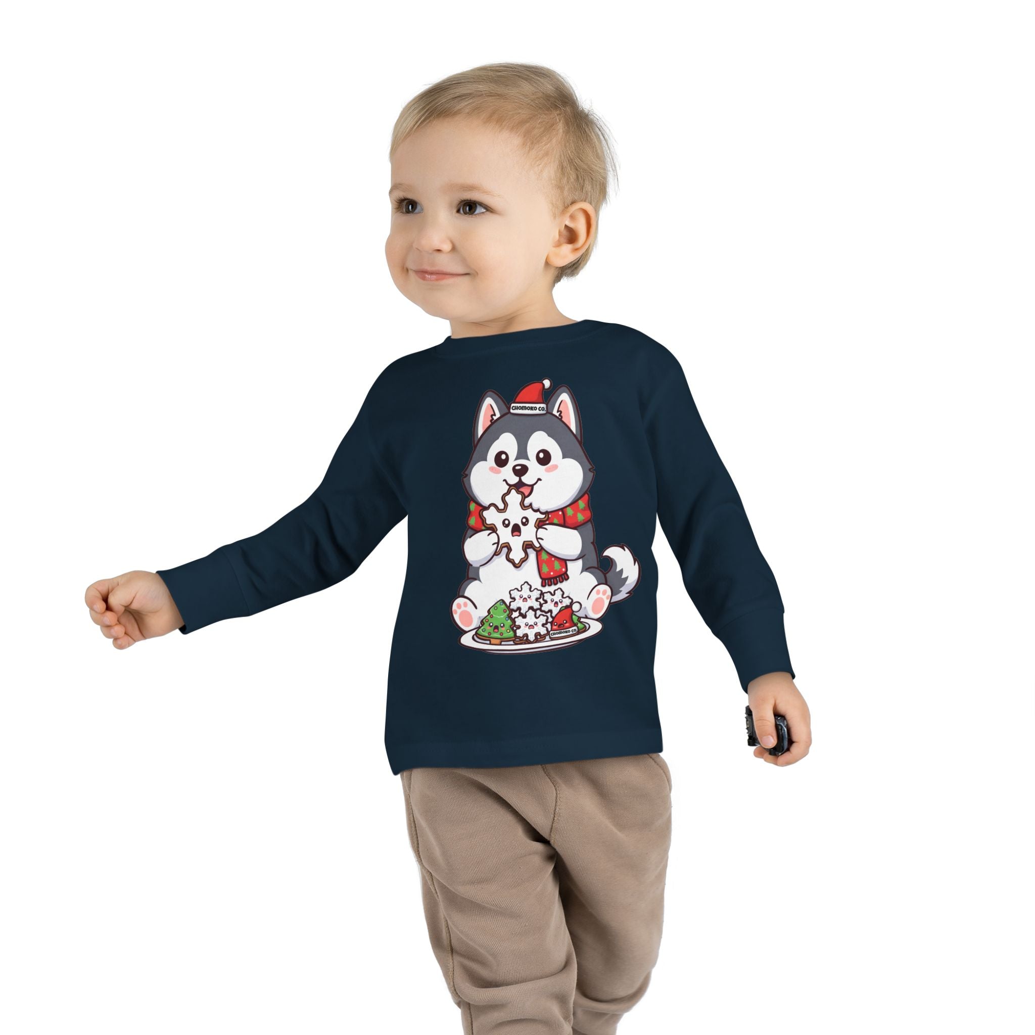 Koda eating Sugar cookies Toddler Long Sleeve Tee