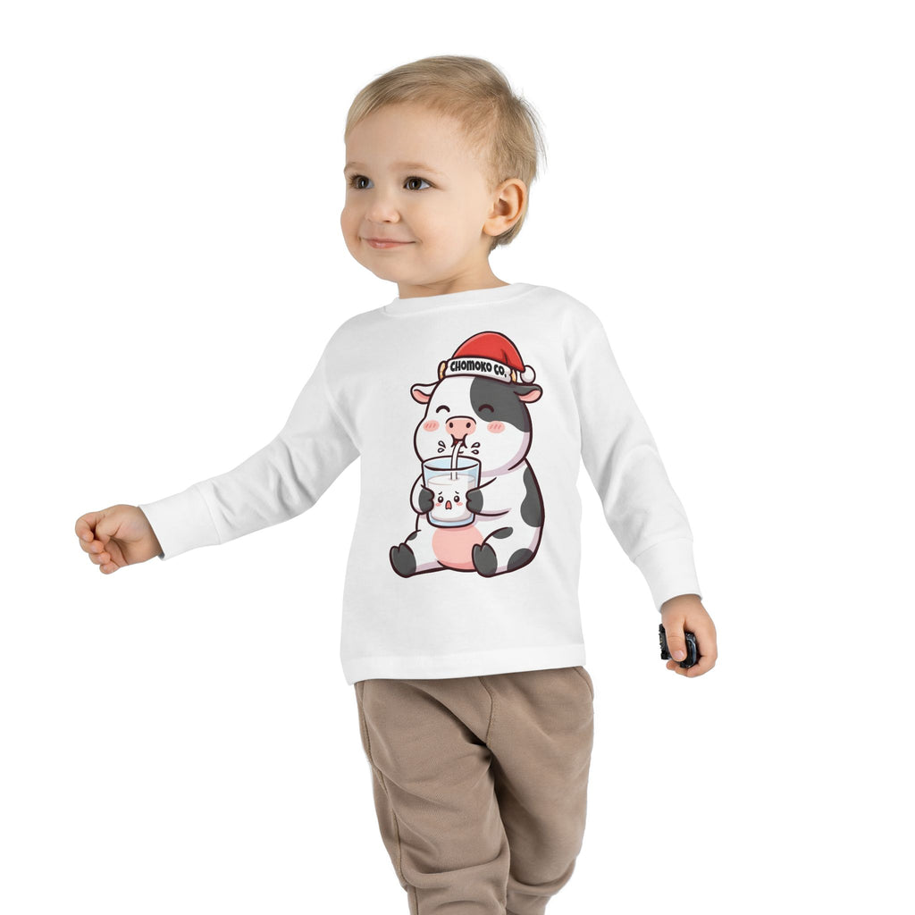 Kolby with Santa hat Toddler Long Sleeve Tee