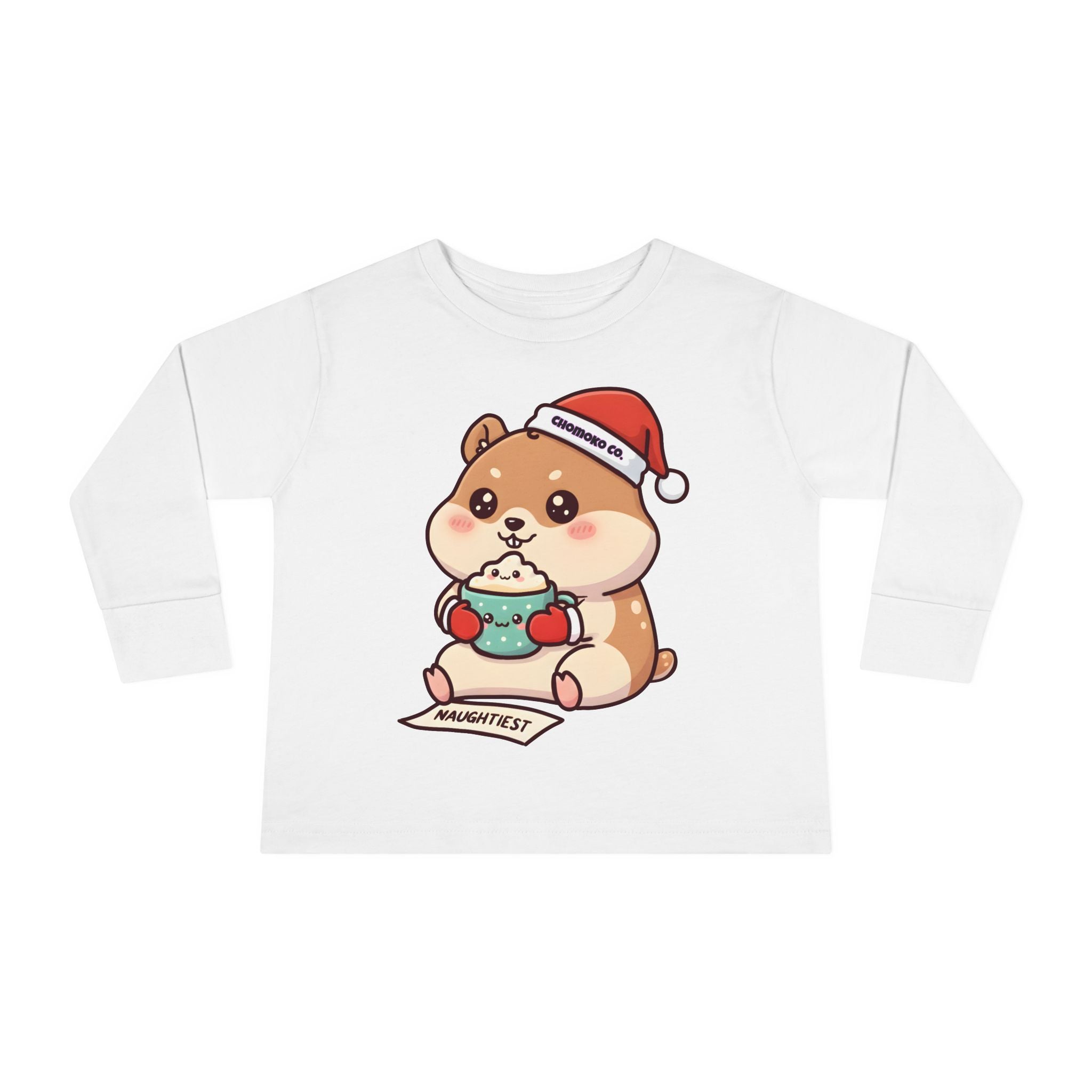 Atsu drinking Eggnog Toddler Long Sleeve Tee