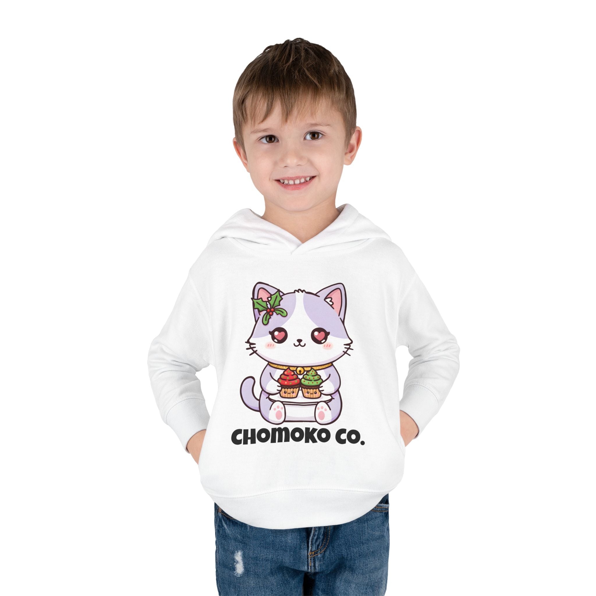 Nori with Christmas Cupcakes Toddler Pullover Fleece Hoodie
