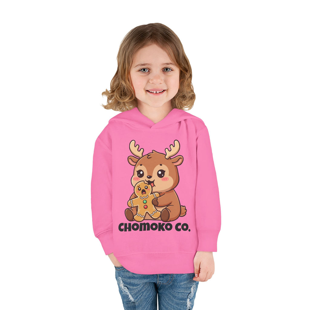 Haru eating a Gingerbread Man Toddler Pullover Fleece Hoodie