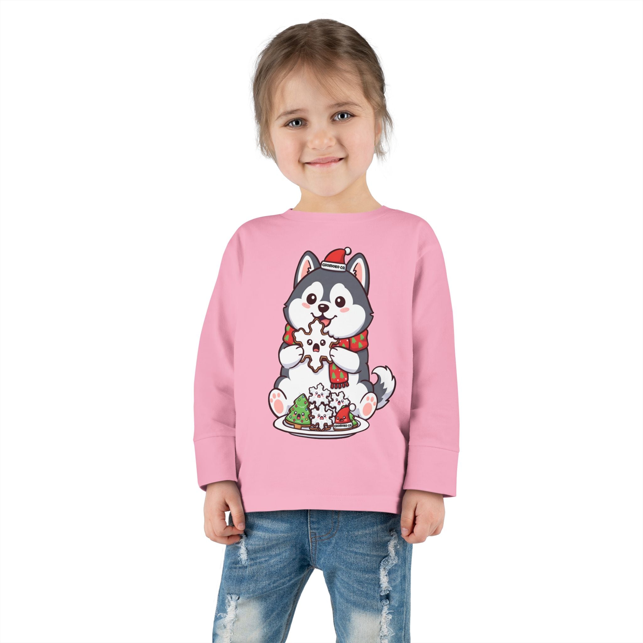 Koda eating Sugar cookies Toddler Long Sleeve Tee