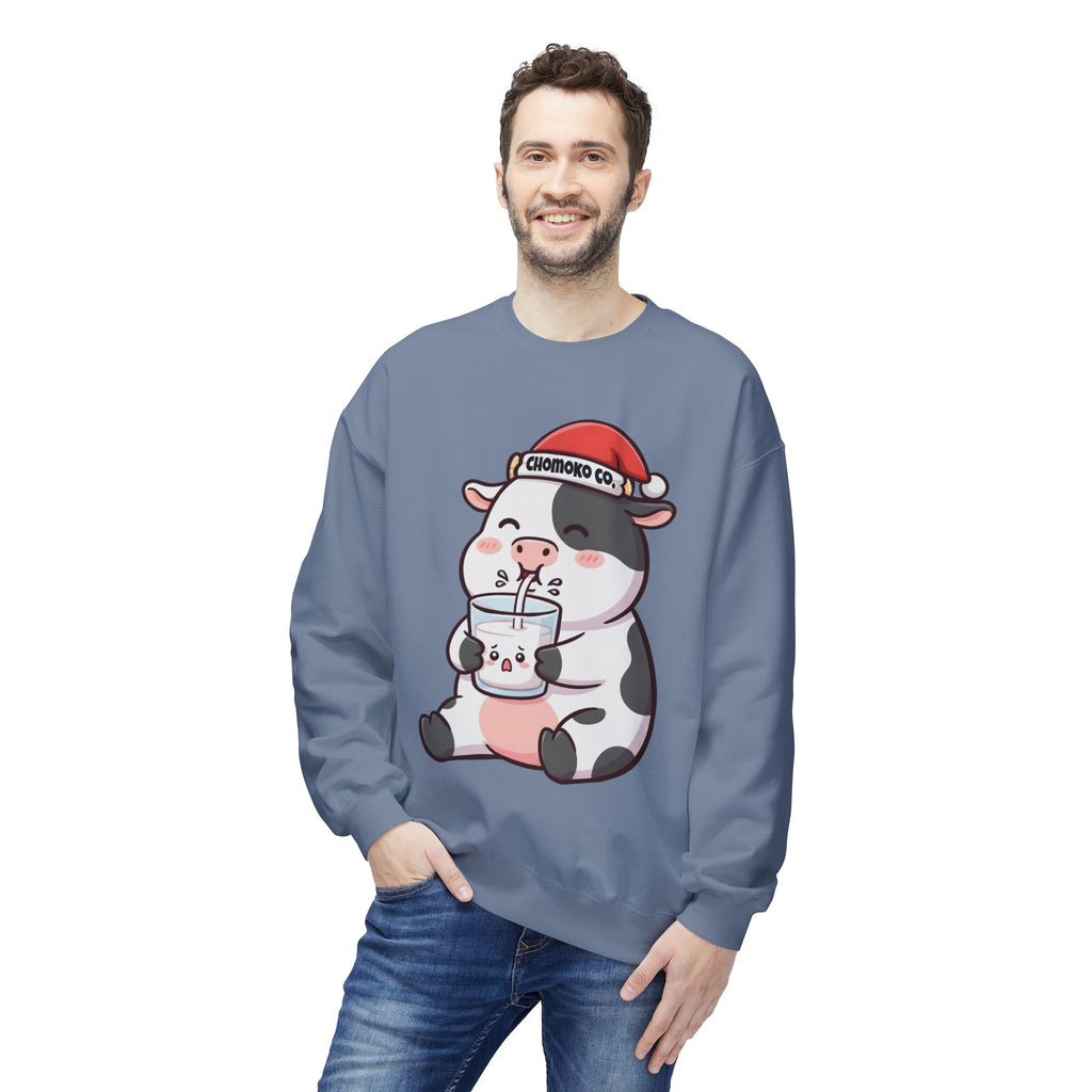 Kolby with Santa hat Unisex Midweight Softstyle Fleece Crewneck Sweatshirt