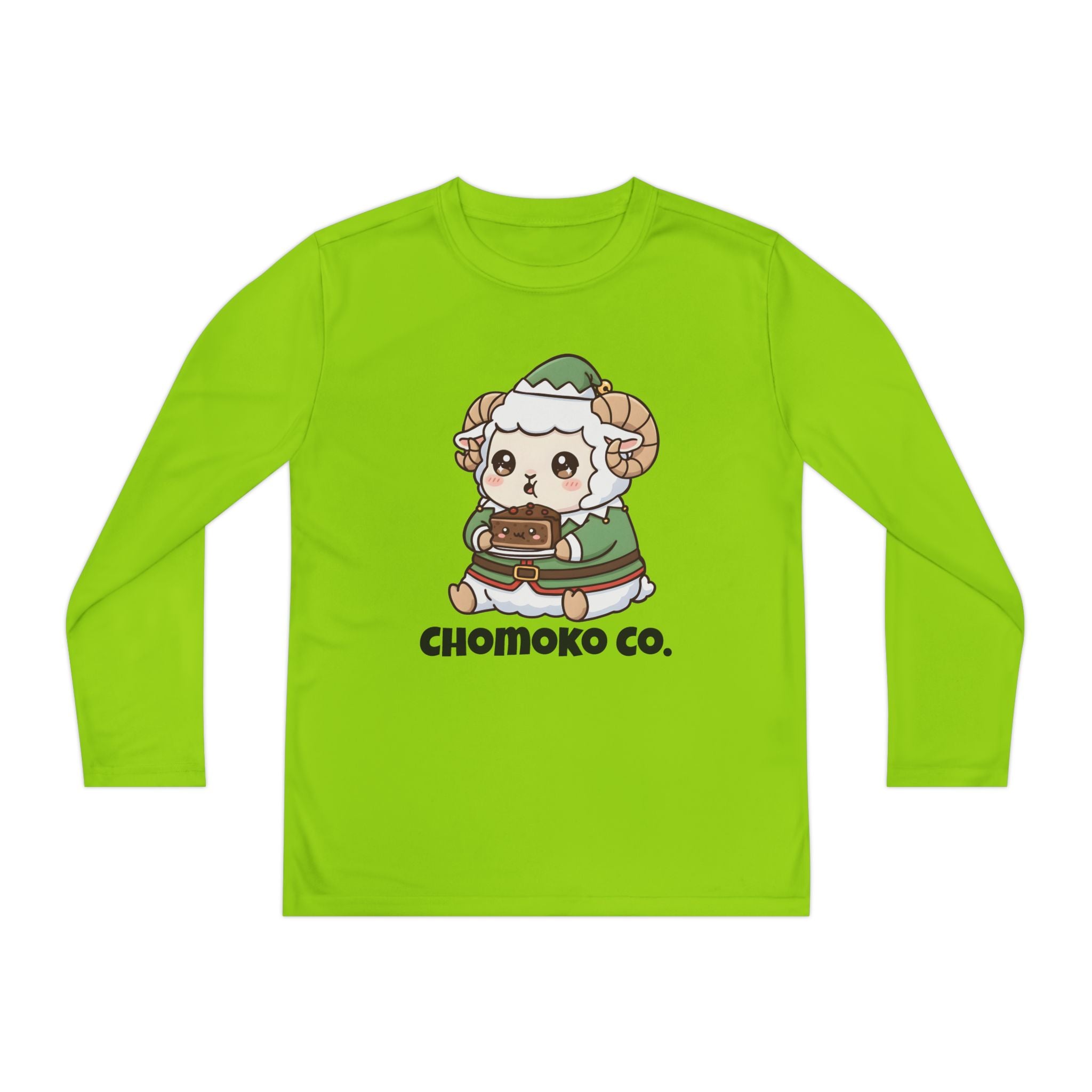 Bashi in an elf costume Youth Long Sleeve Competitor Tee