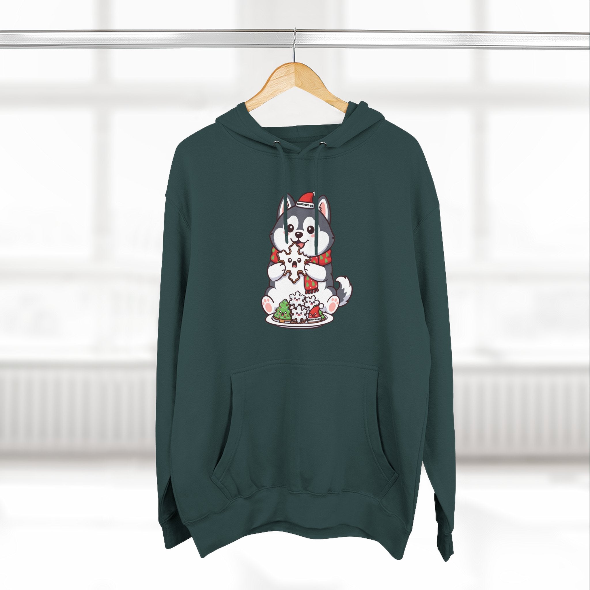 Koda eating Sugar cookies Three-Panel Fleece Hoodie
