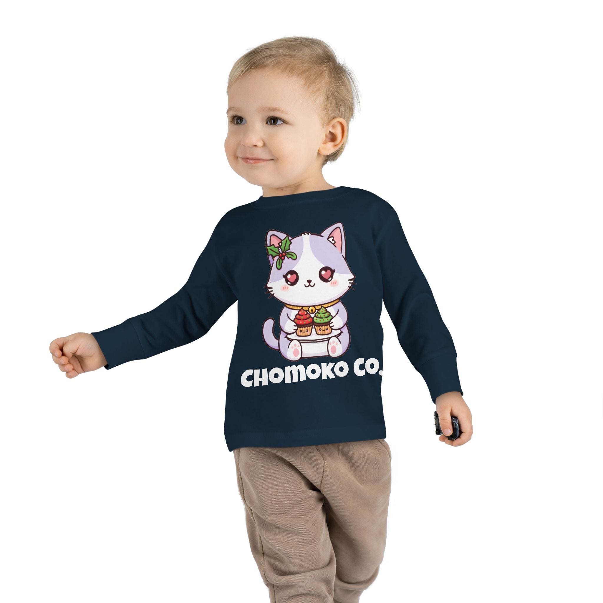 Nori with Christmas Cupcakes Toddler Long Sleeve Tee