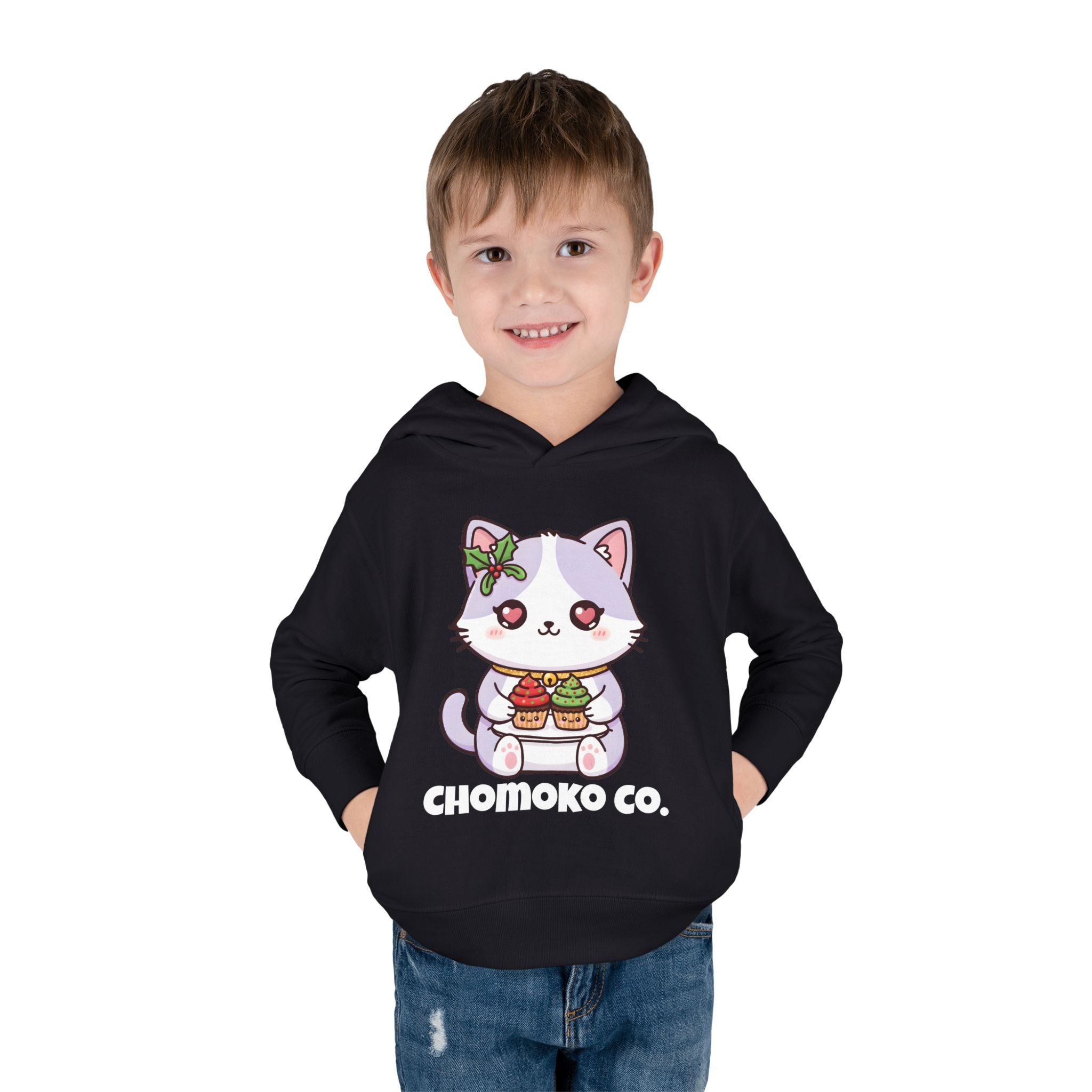 Nori with Christmas Cupcakes Toddler Pullover Fleece Hoodie