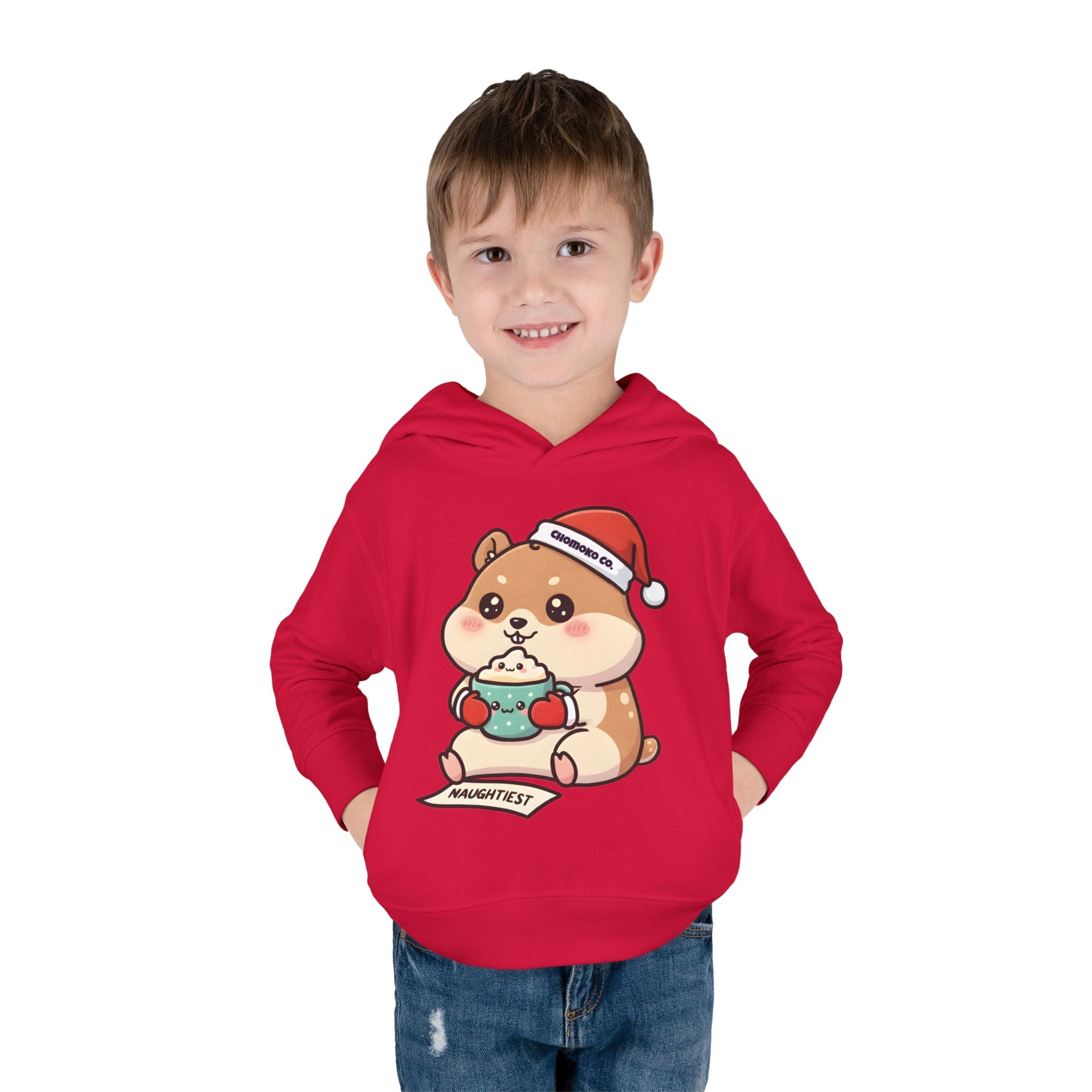 Atsu drinking Eggnog Toddler Pullover Fleece Hoodie