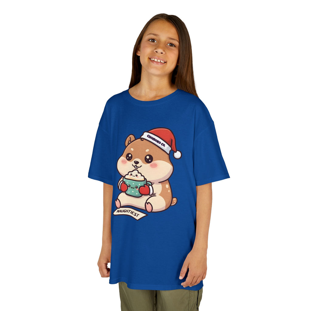 Atsu drinking Eggnog Kids Heavy Cotton™ Tee