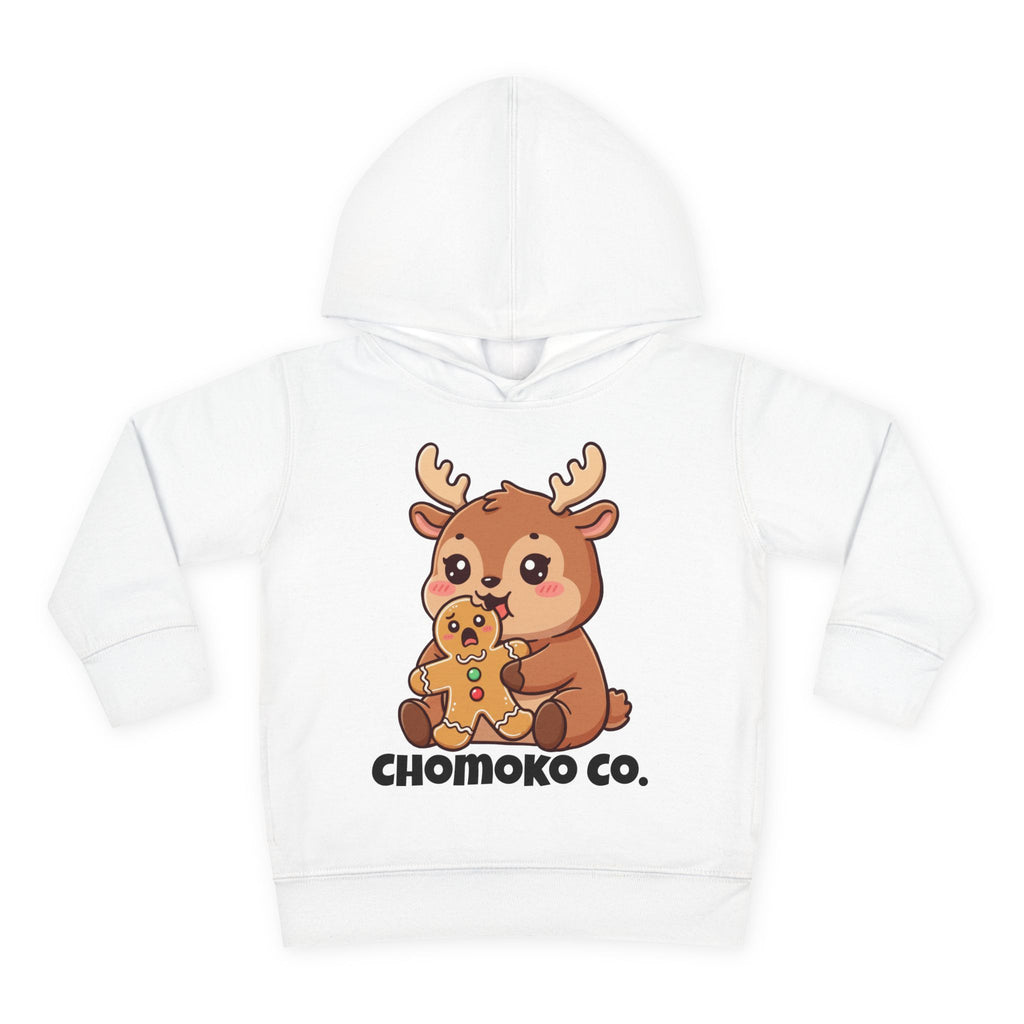 Haru eating a Gingerbread Man Toddler Pullover Fleece Hoodie
