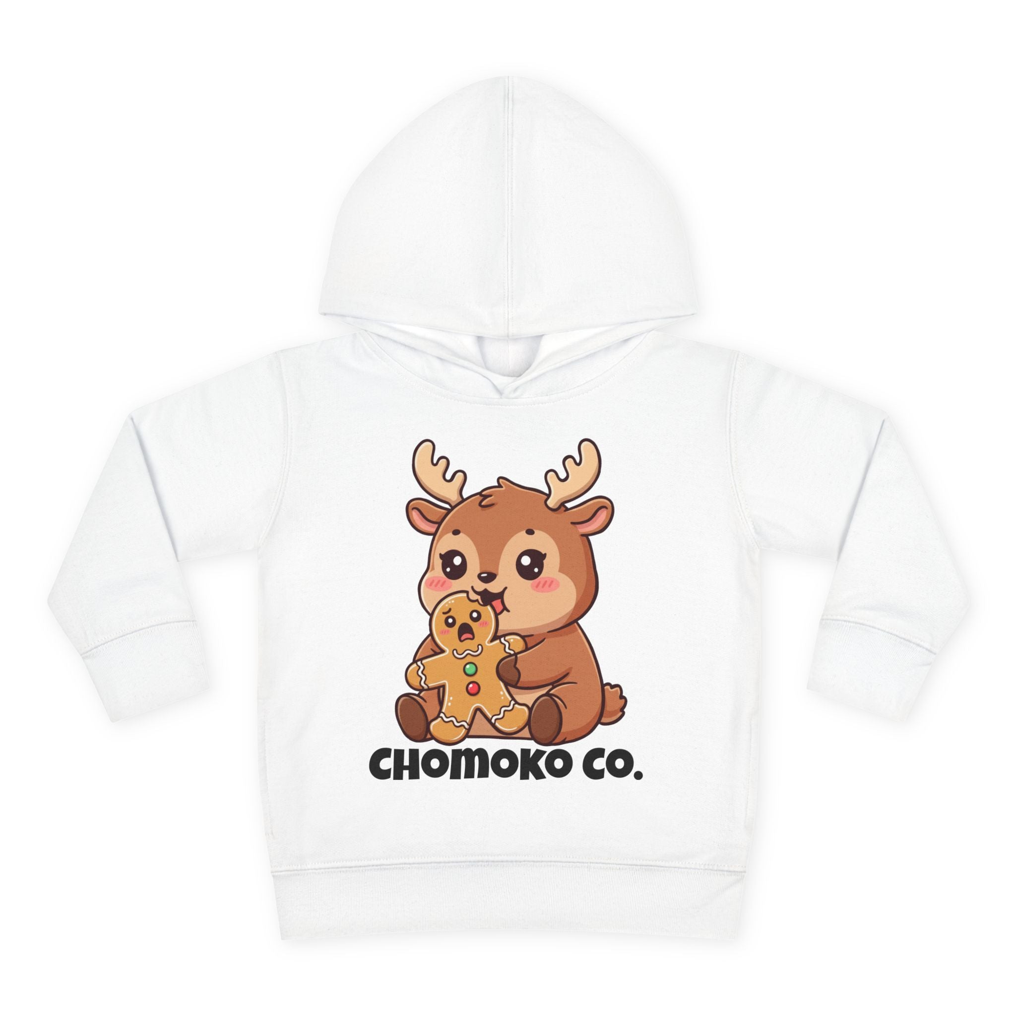 Haru eating a Gingerbread Man Toddler Pullover Fleece Hoodie