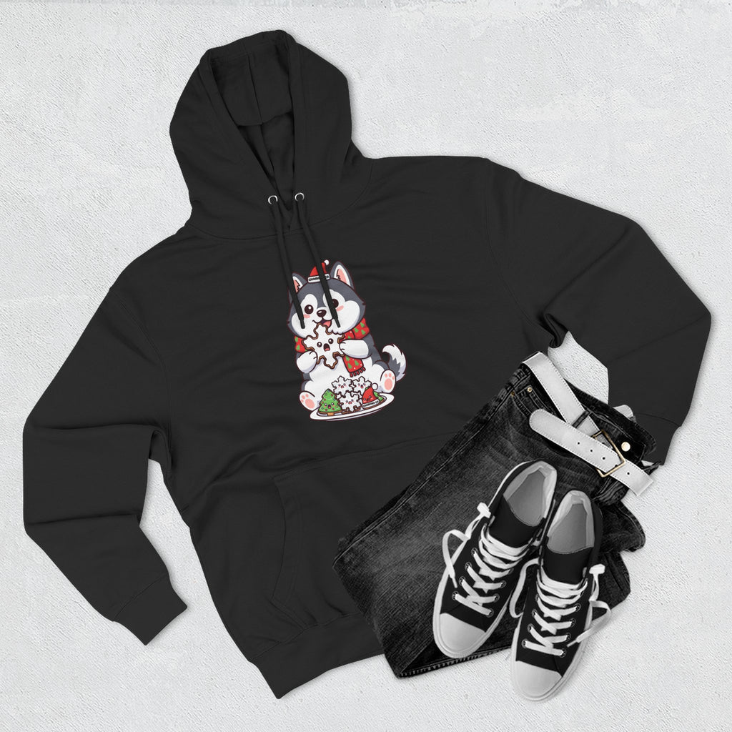 Koda eating Sugar cookies Three-Panel Fleece Hoodie