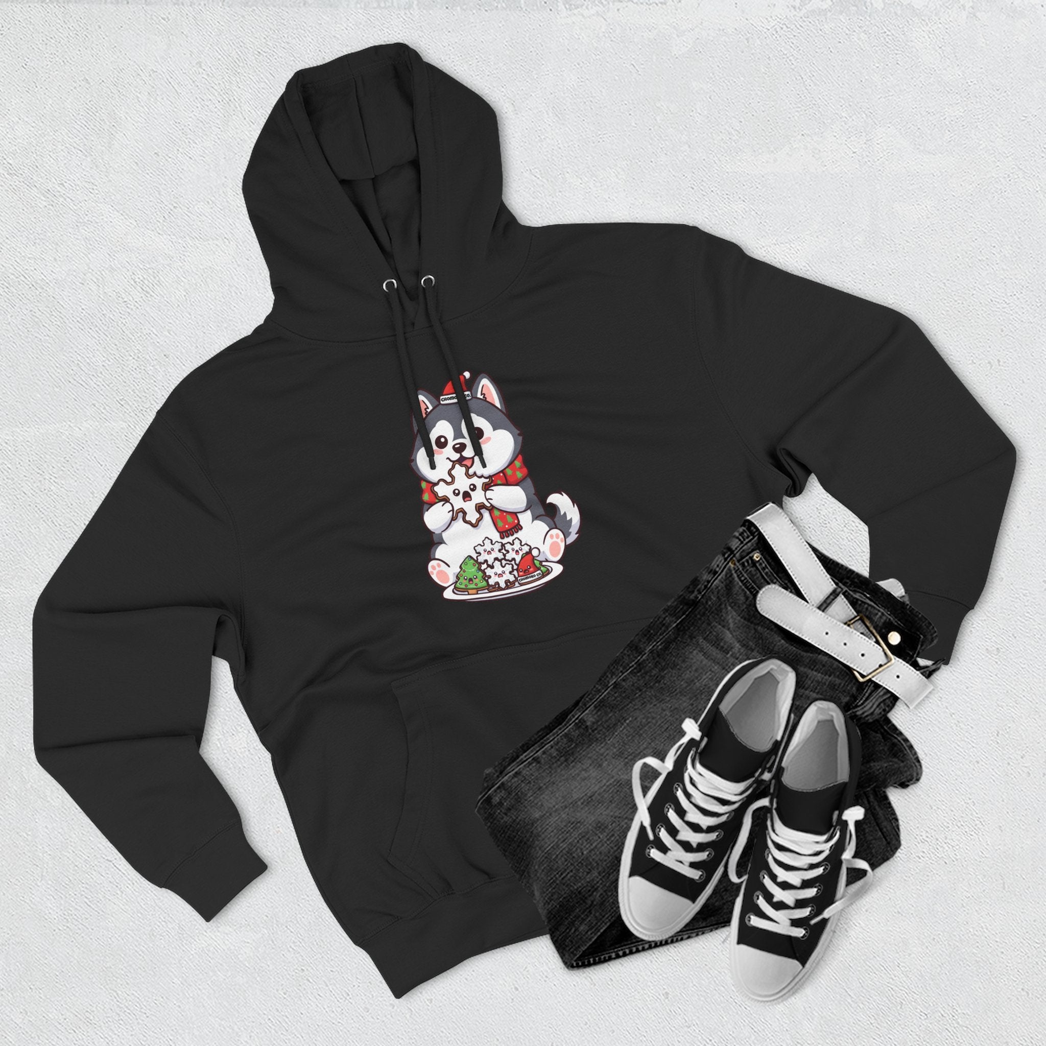 Koda eating Sugar cookies Three-Panel Fleece Hoodie