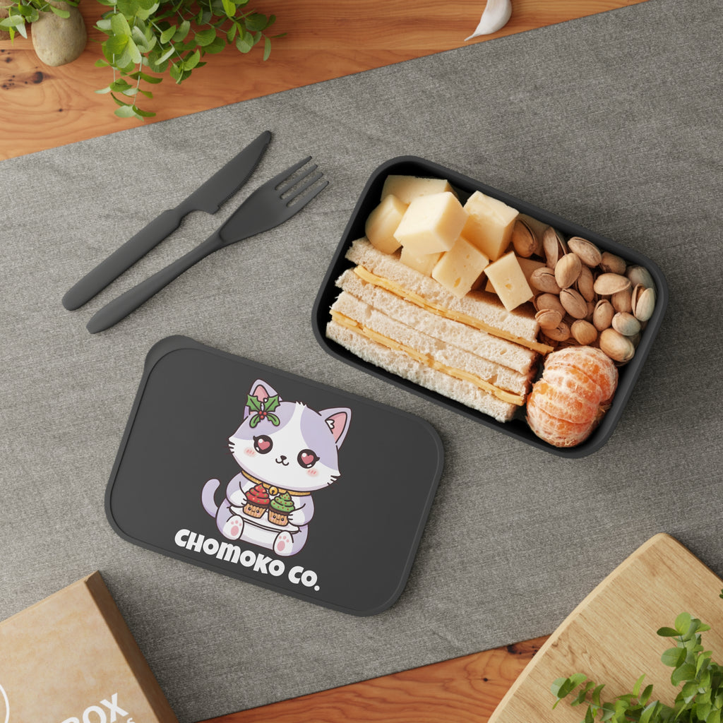 Nori with Christmas Cupcakes PLA Bento Box with Band and Utensils