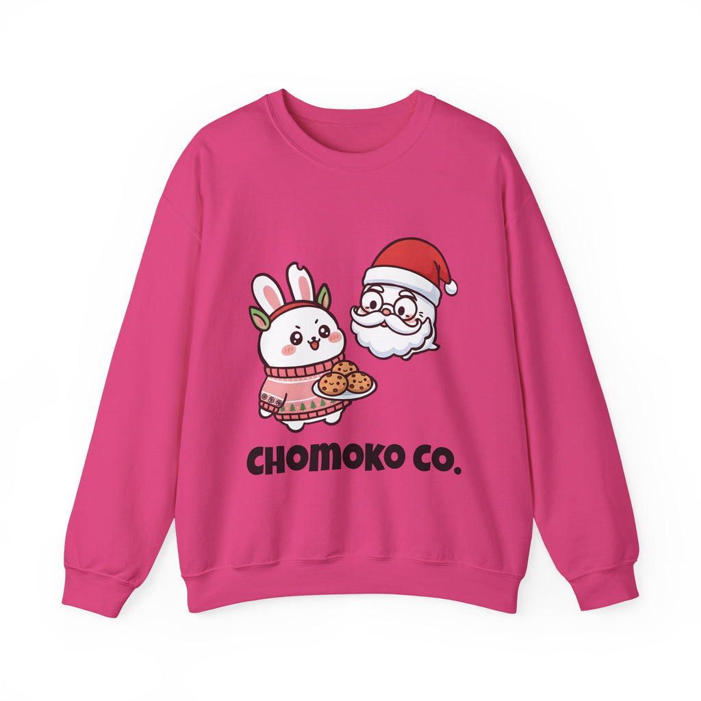 Chomoko with Oji dressed as Santa Cookie Plate Sweatshirt | CHOMOKO CO.