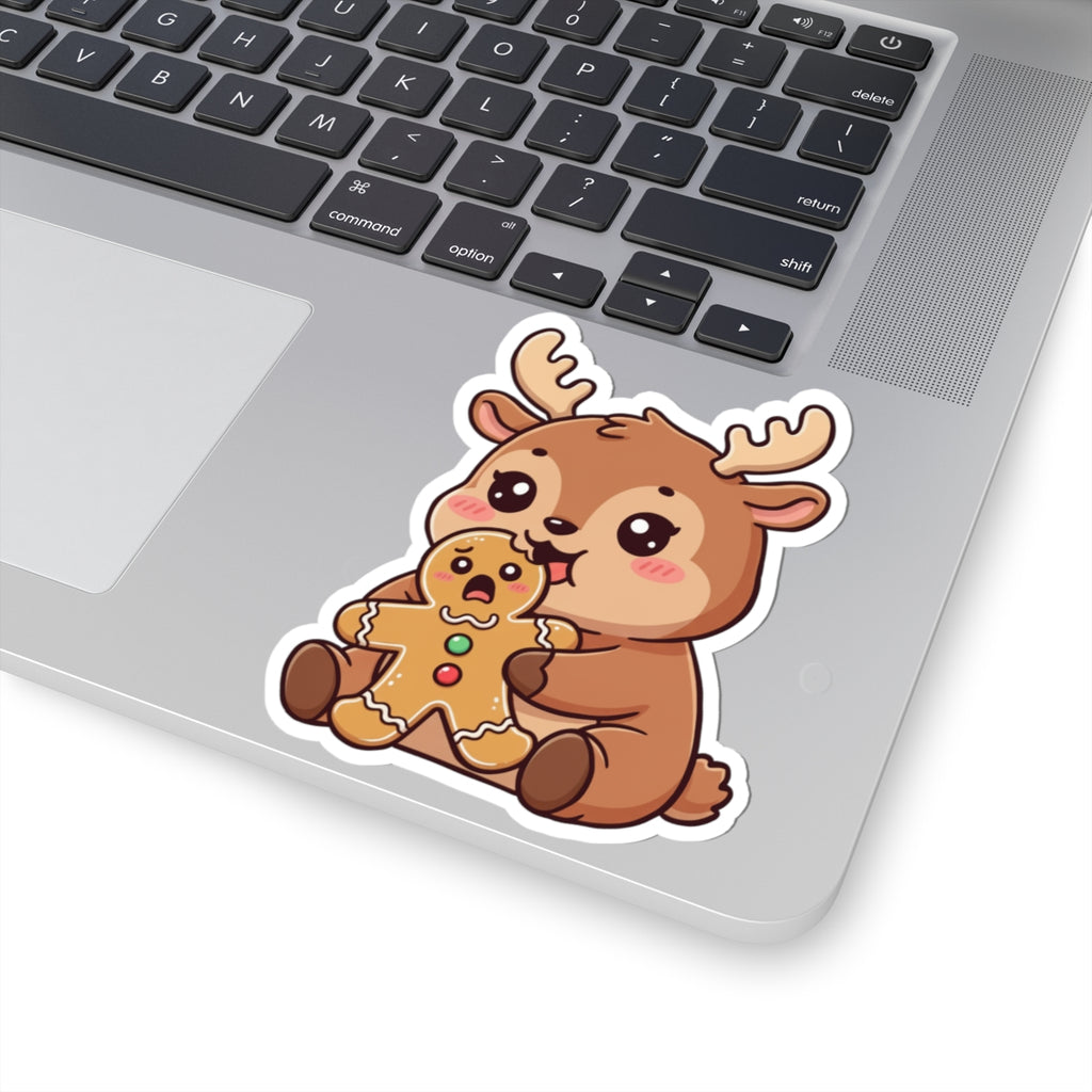 Haru eating a Gingerbread Man Kiss-Cut Sticker