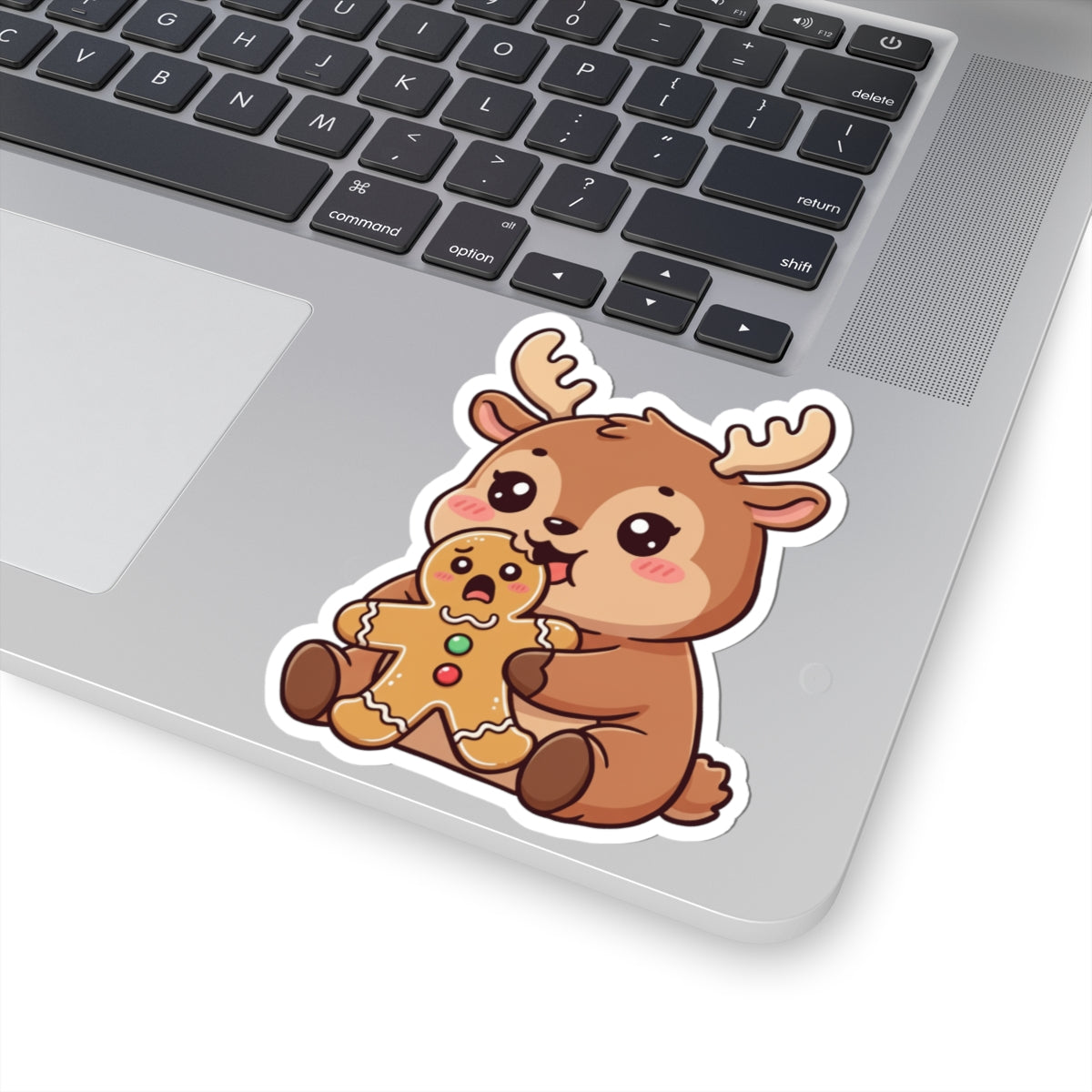 Haru eating a Gingerbread Man Kiss-Cut Sticker