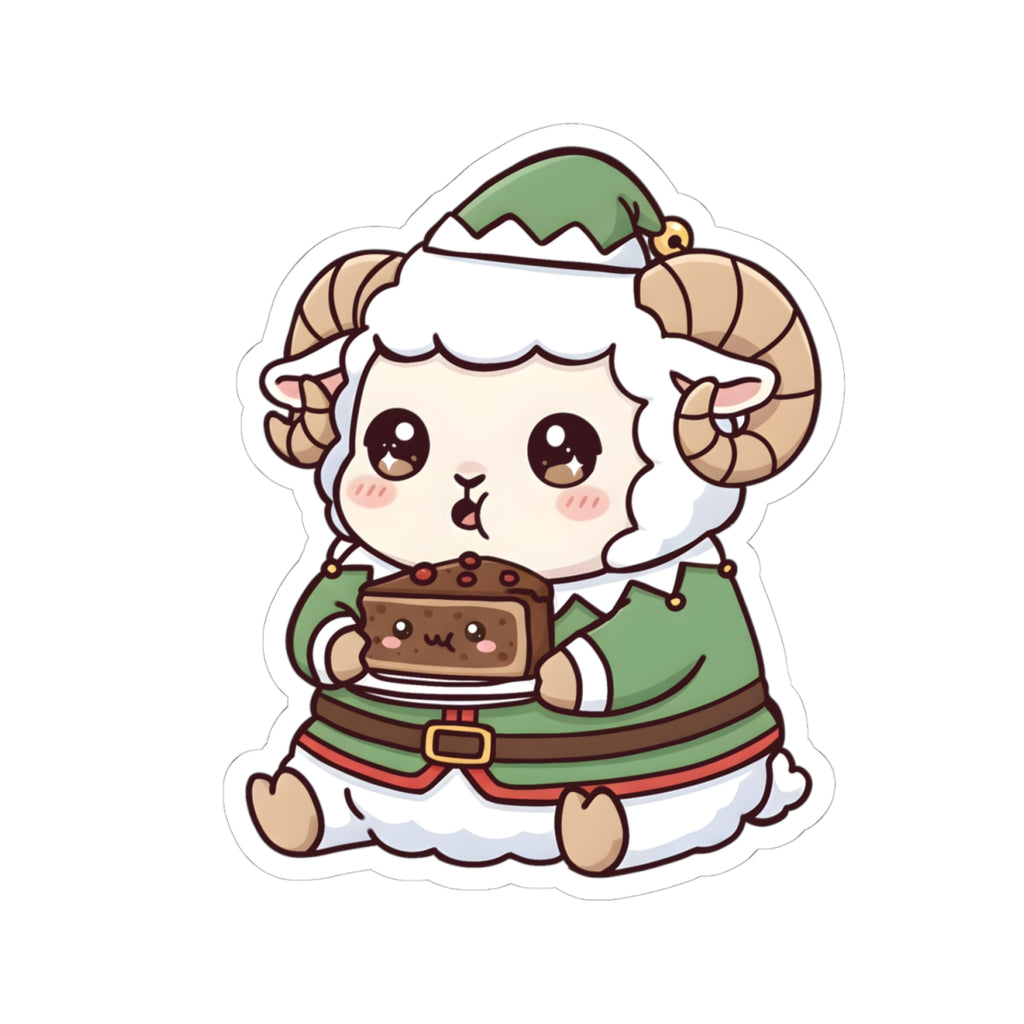 Bashi in an elf costume Kiss-Cut Sticker