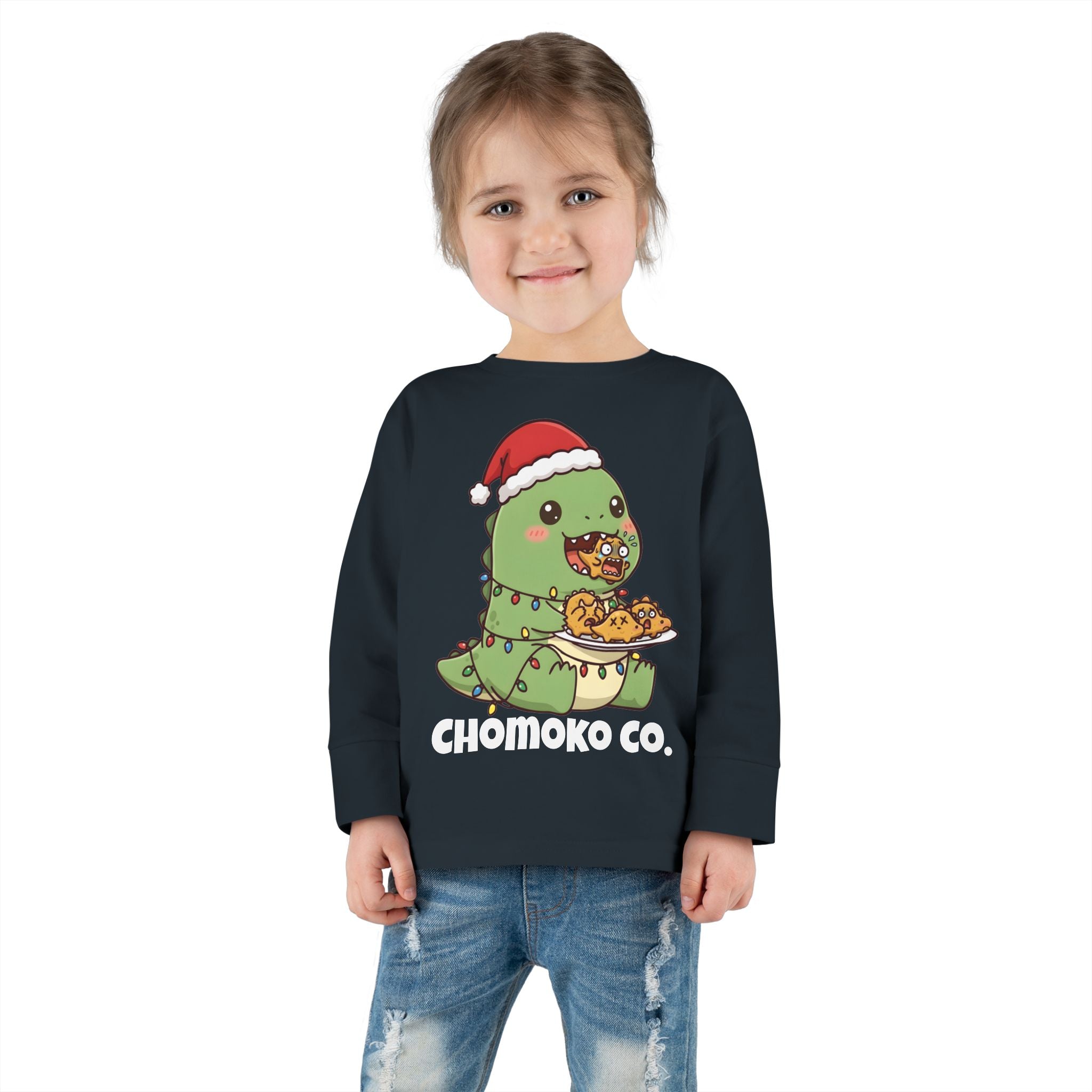Tatsu with Christmas lights Toddler Long Sleeve Tee